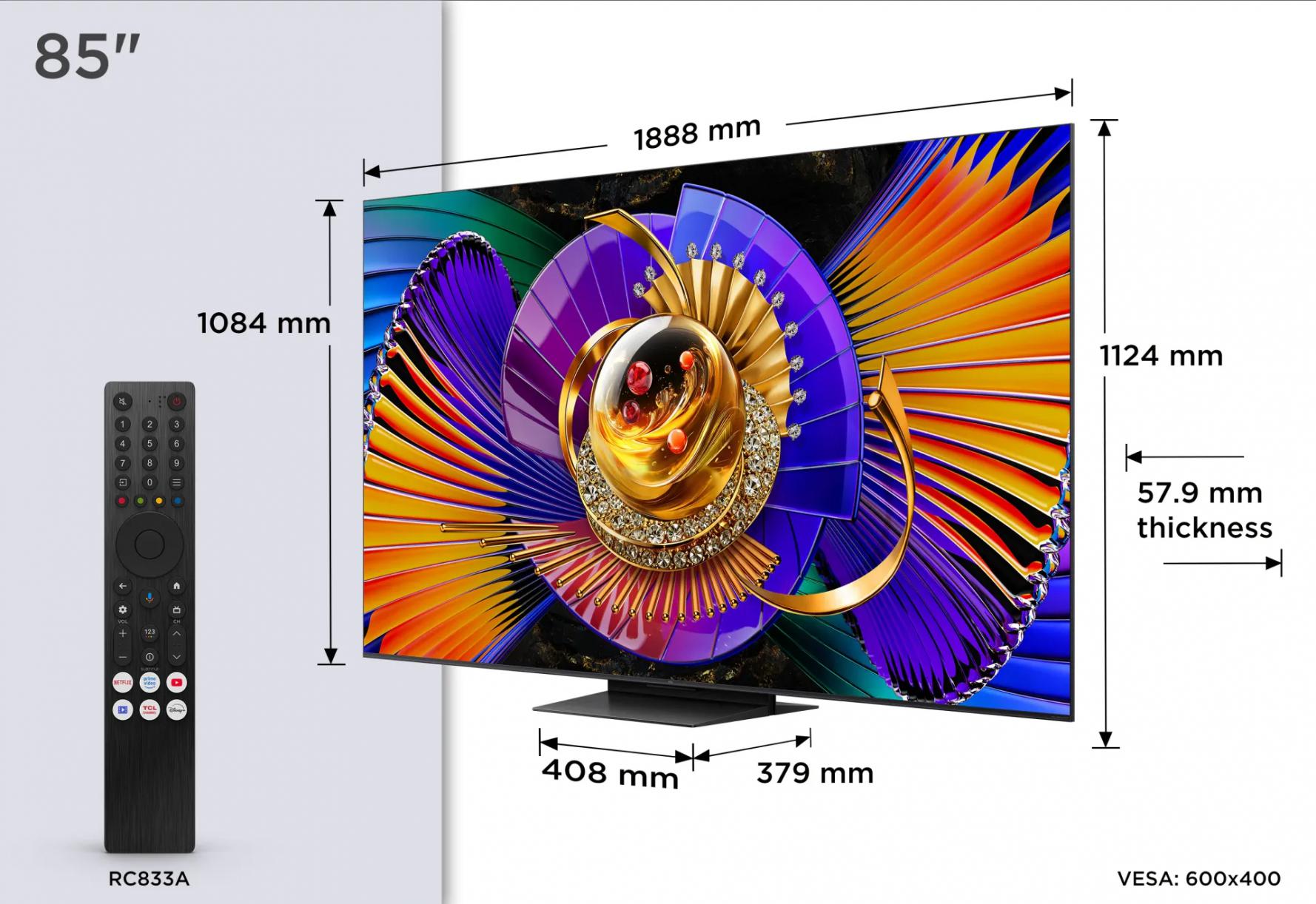 TCL 85C7L SQD-Mini LED TV, Ultra HD, Smart-TV, 144Hz, 85 Zoll 2026