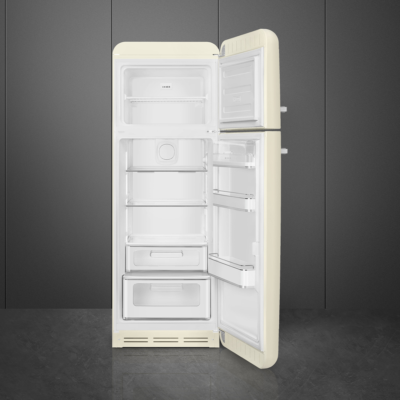 Smeg FAB30RCR5 Kühl-/Gefrierkombination Rechtsanschlag creme 50s Style, EEK: D