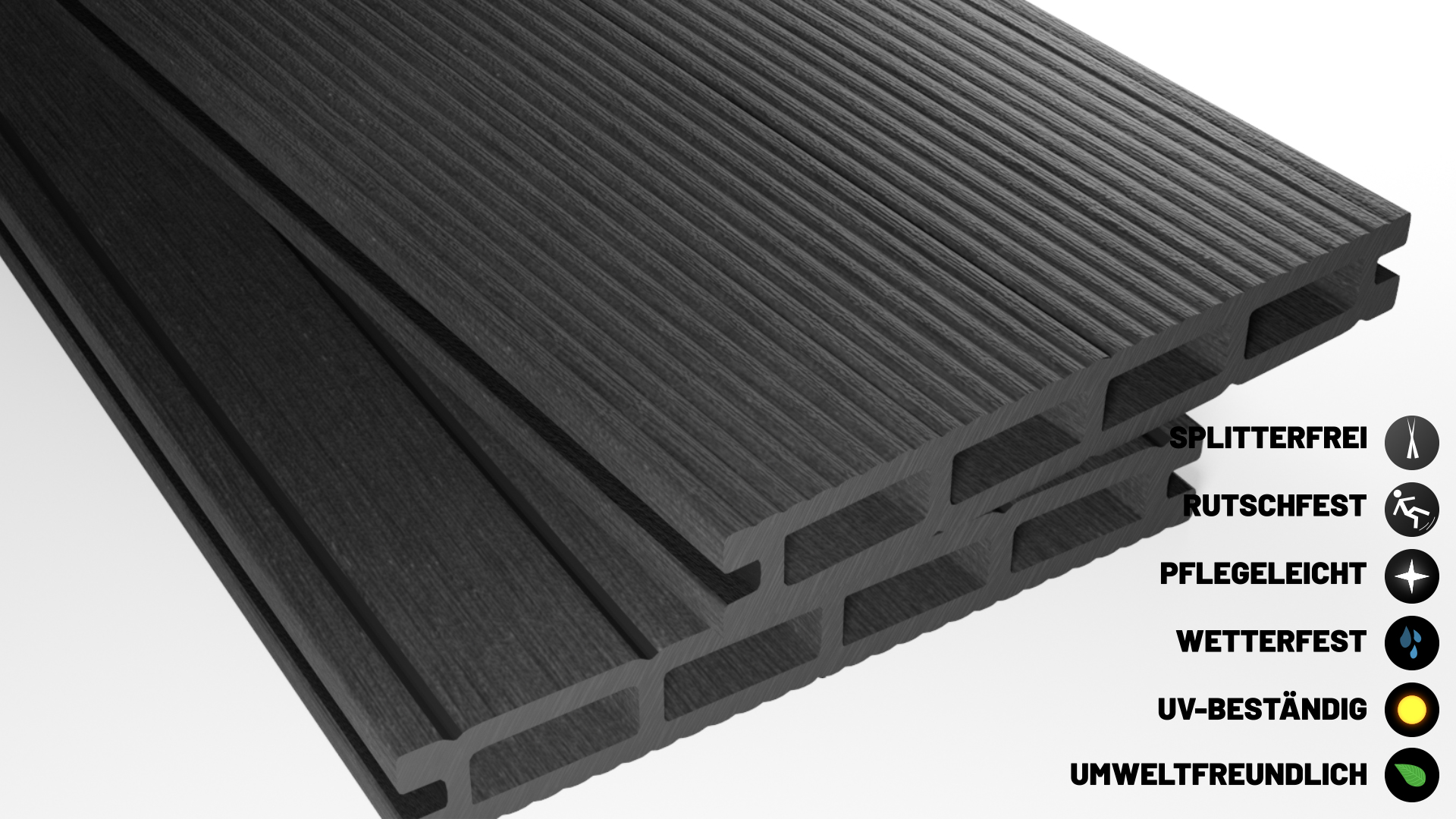 Endorphin WPC Terrassendielen Muster Anthrazit 14,6 x 15cm