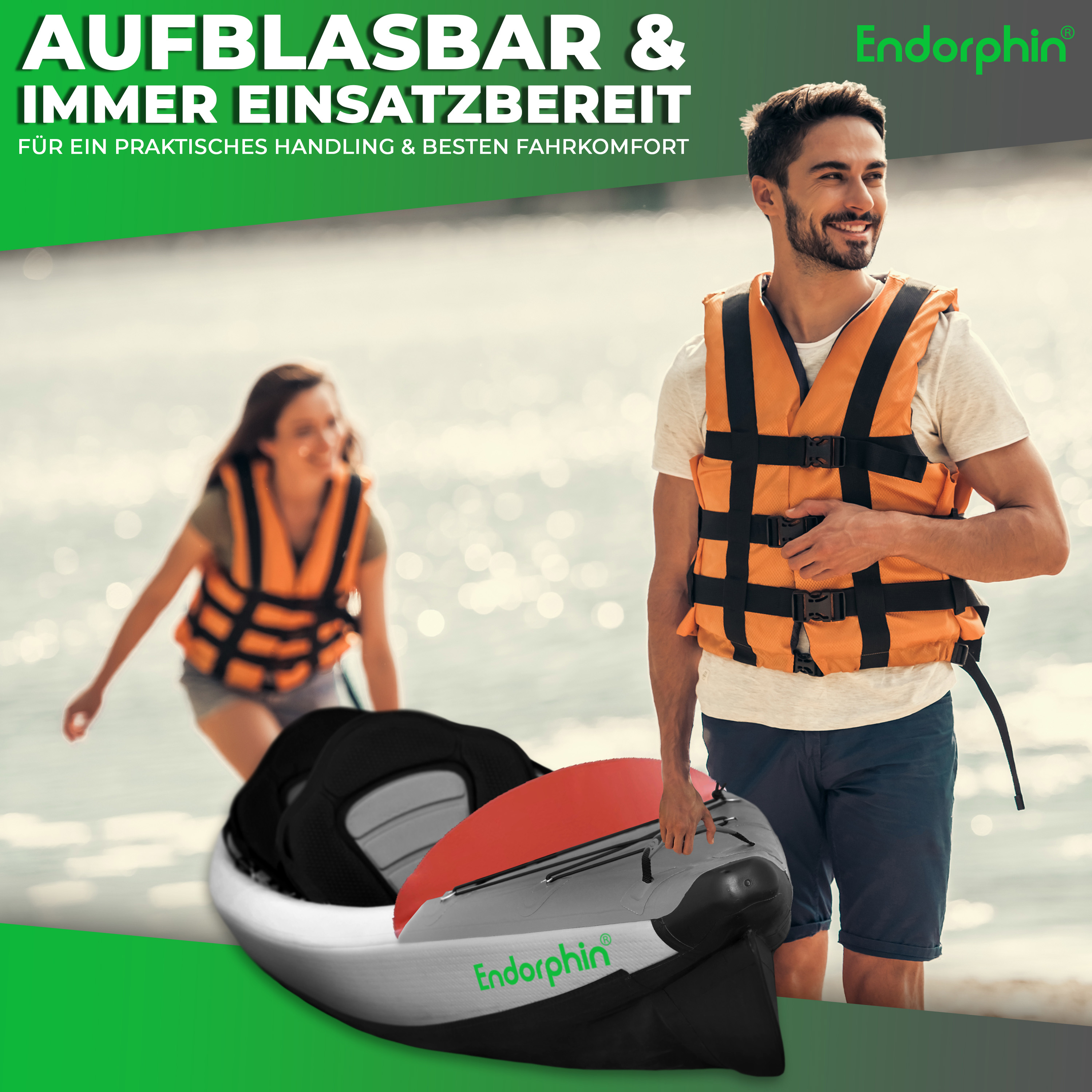 Endorphin Aufblasbares Drop Stitch Kajak für 2 Personen als Komplettset