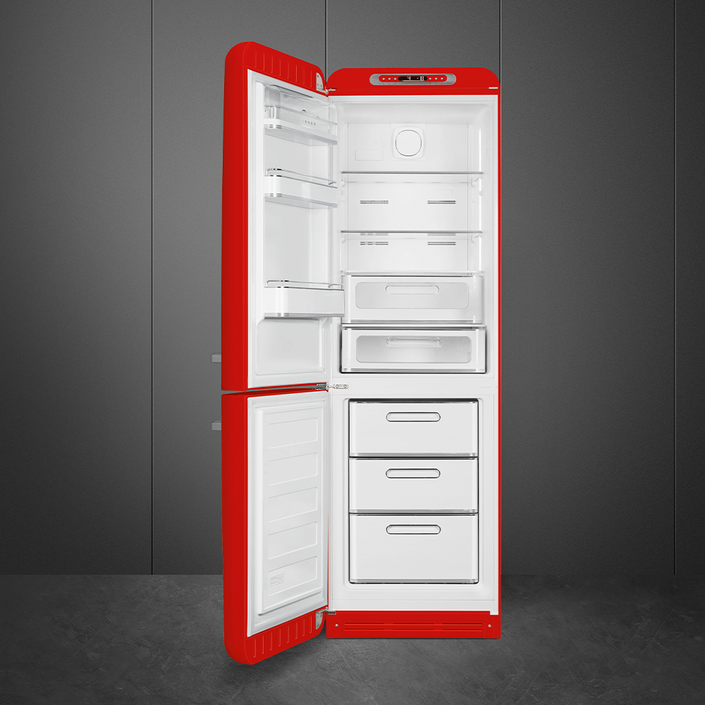 Smeg FAB32LRD6 Kühl-/Gefrierkombination Linksanschlag Rot 50s Style, EEK: C