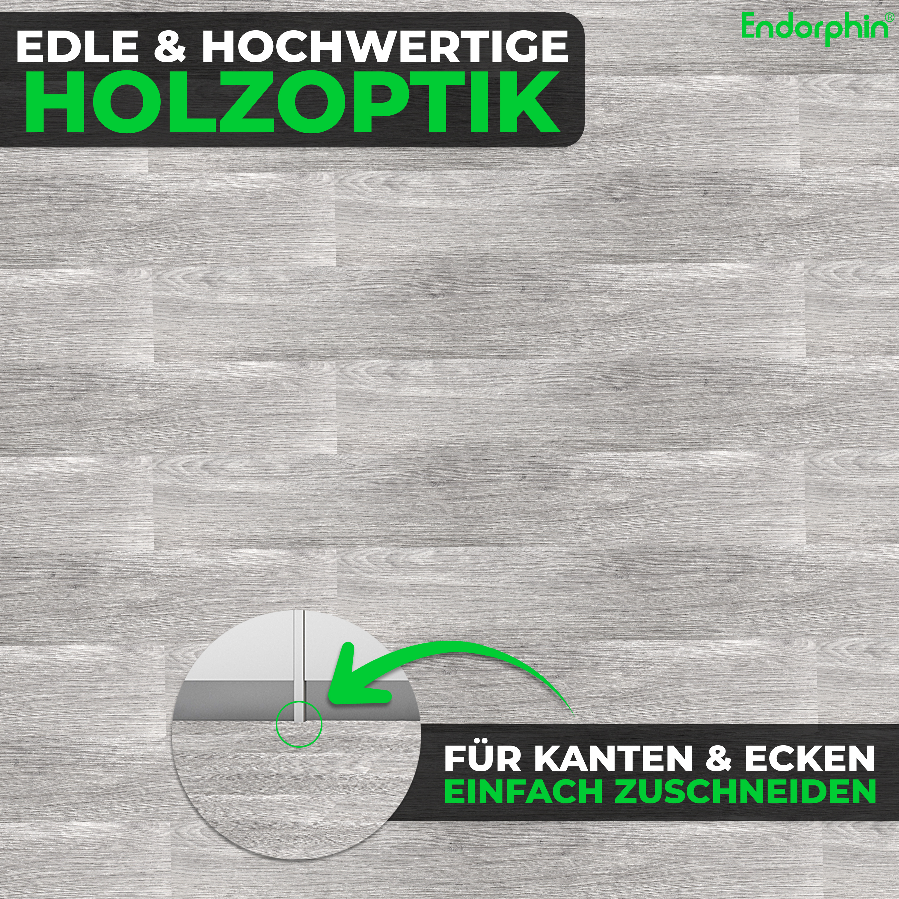 Endorphin Vinylboden selbstklebend in Holzoptik Hellgrau 2,93qm