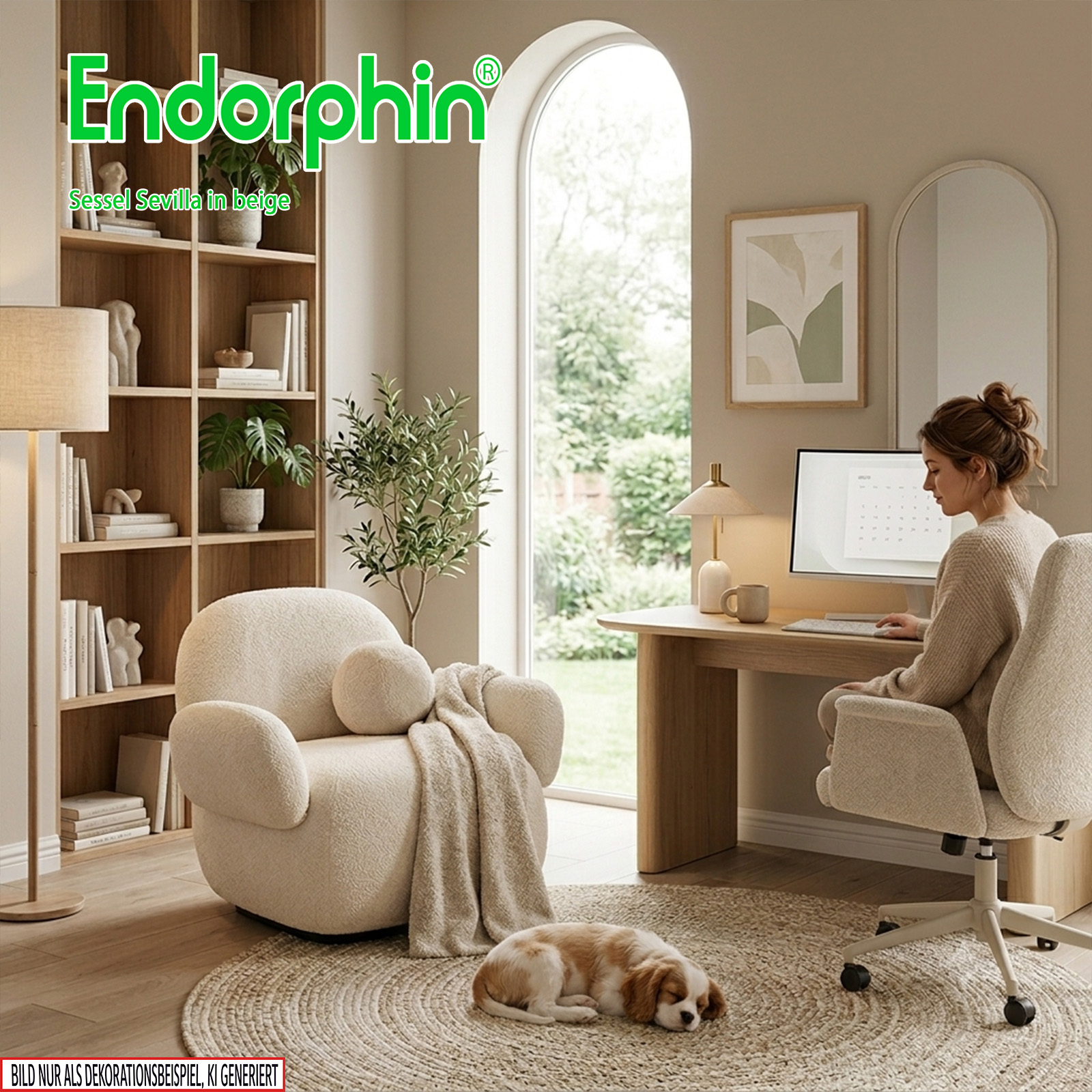 Endorphin Sessel Sevilla – Loungesessel skandinavisches Design, beige