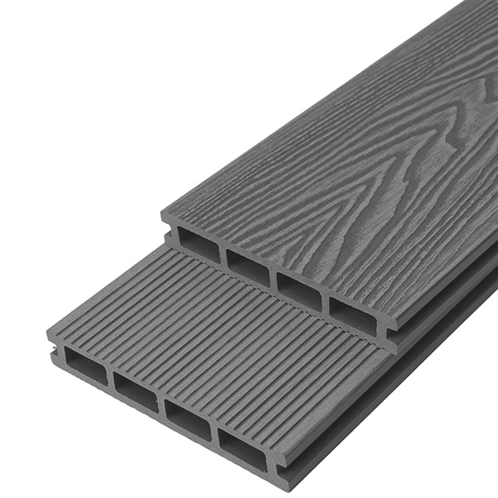 Endorphin 10m² Premium WPC Terrassendielen in Holzoptik–Farbe: grau