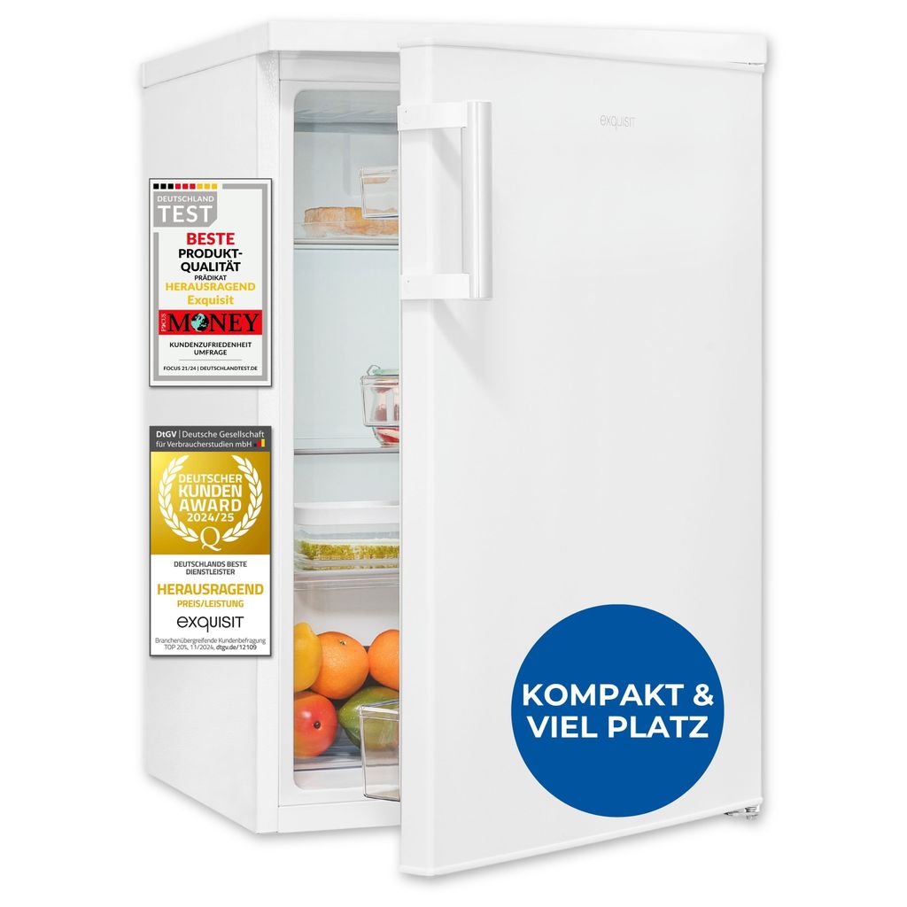 Exquisit KS16-V-H-010C weiss | LED-Innenbeleuchtung | Kühlschrank