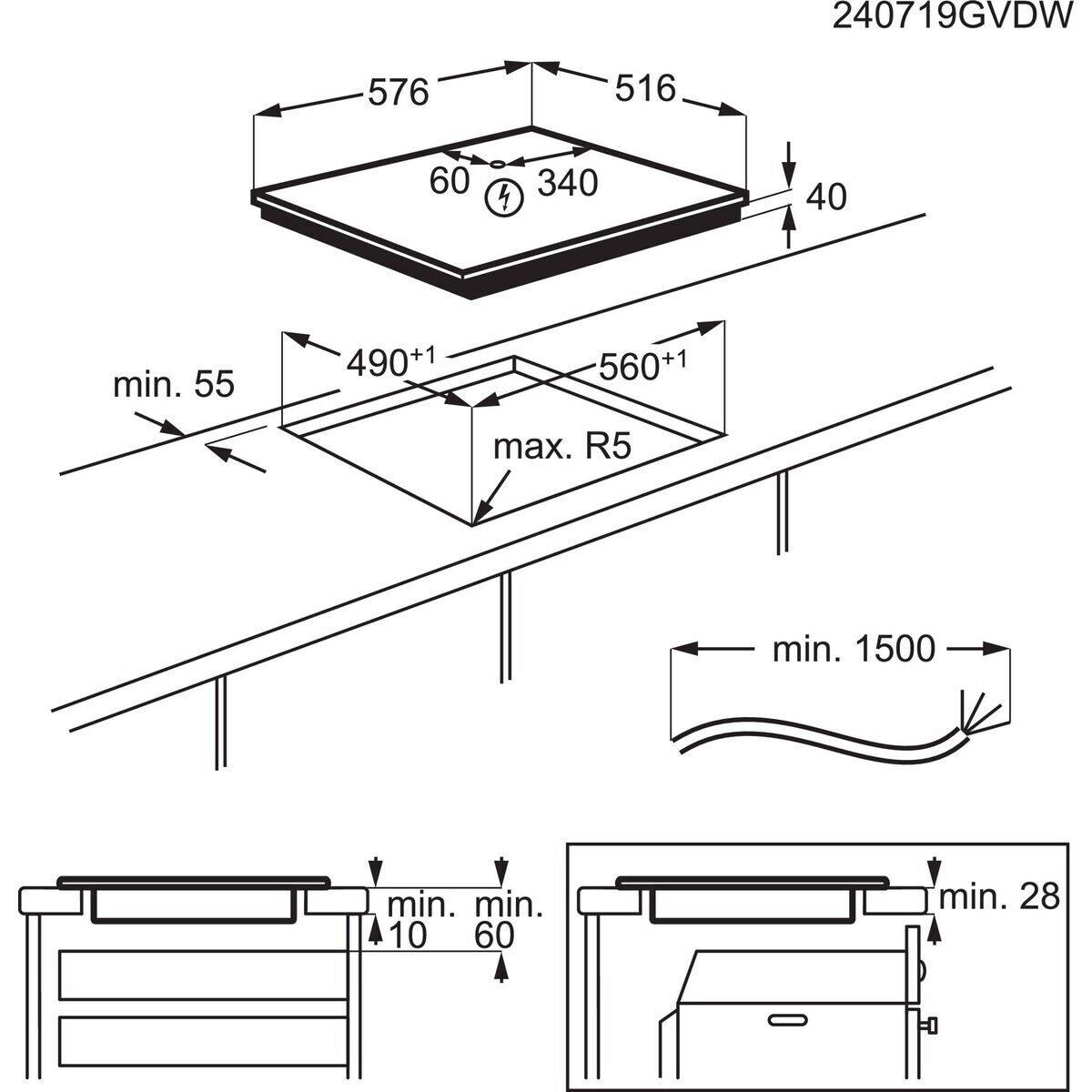 AEG TN64RA06XB Autarkes Glaskeramikkochfeld, 60 cm breit, Pausefunktion, Edelstahlrahmen Aussteller