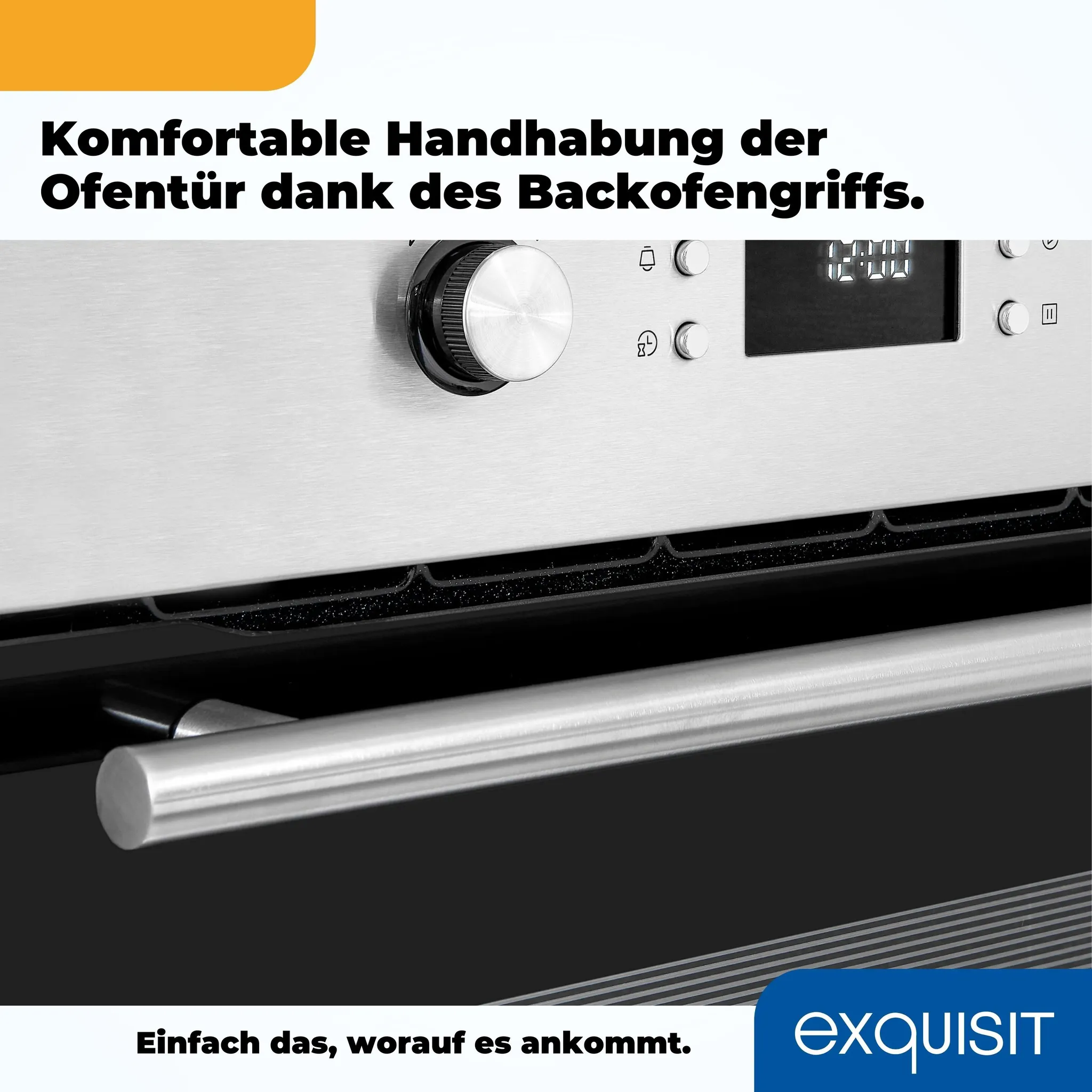 Exquisit EBEP 697-3H Elektrobackofen, 70l Backofenvolumen, Inox-Glas