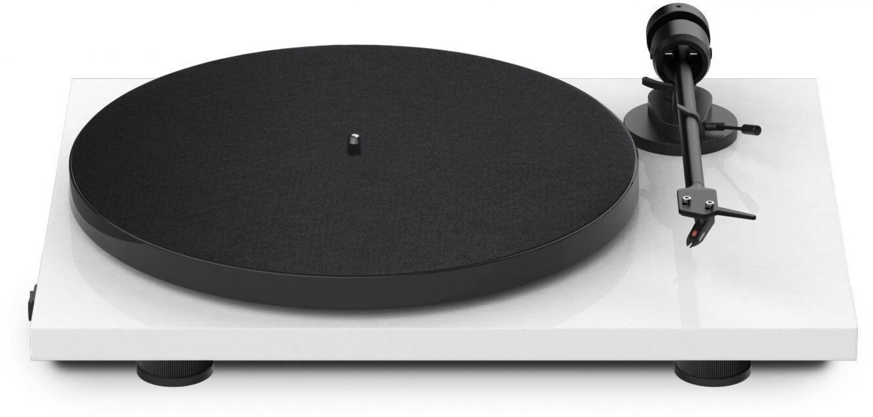 Pro-Ject E1 weiss Voreingestellter Ortofon OM 5E Tonabnehmer