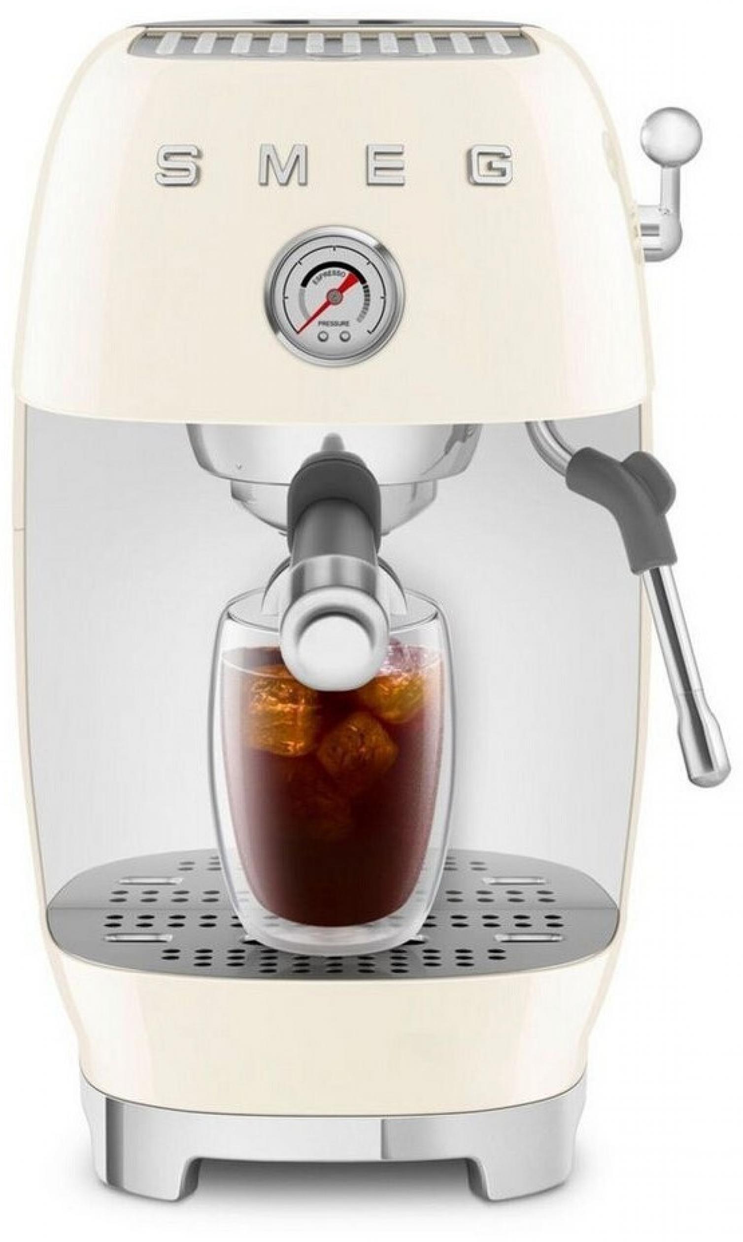 Smeg ECF03CREU Siebträgermaschine Creme 50s Style, ColdBrew, Thermoblock