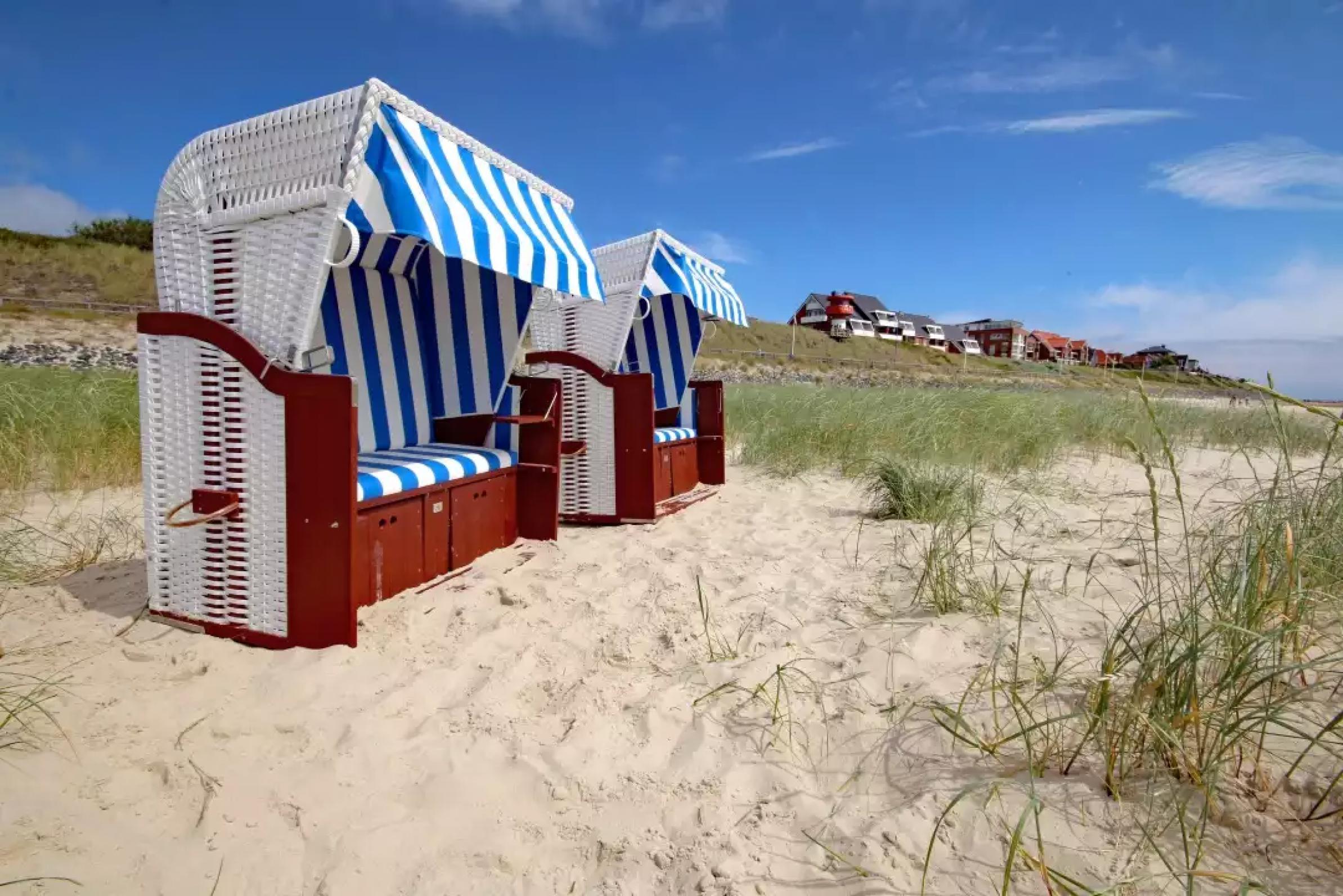 deVries Strandkorb Profi Ostsee Fehmarn weiß Dessin 991
