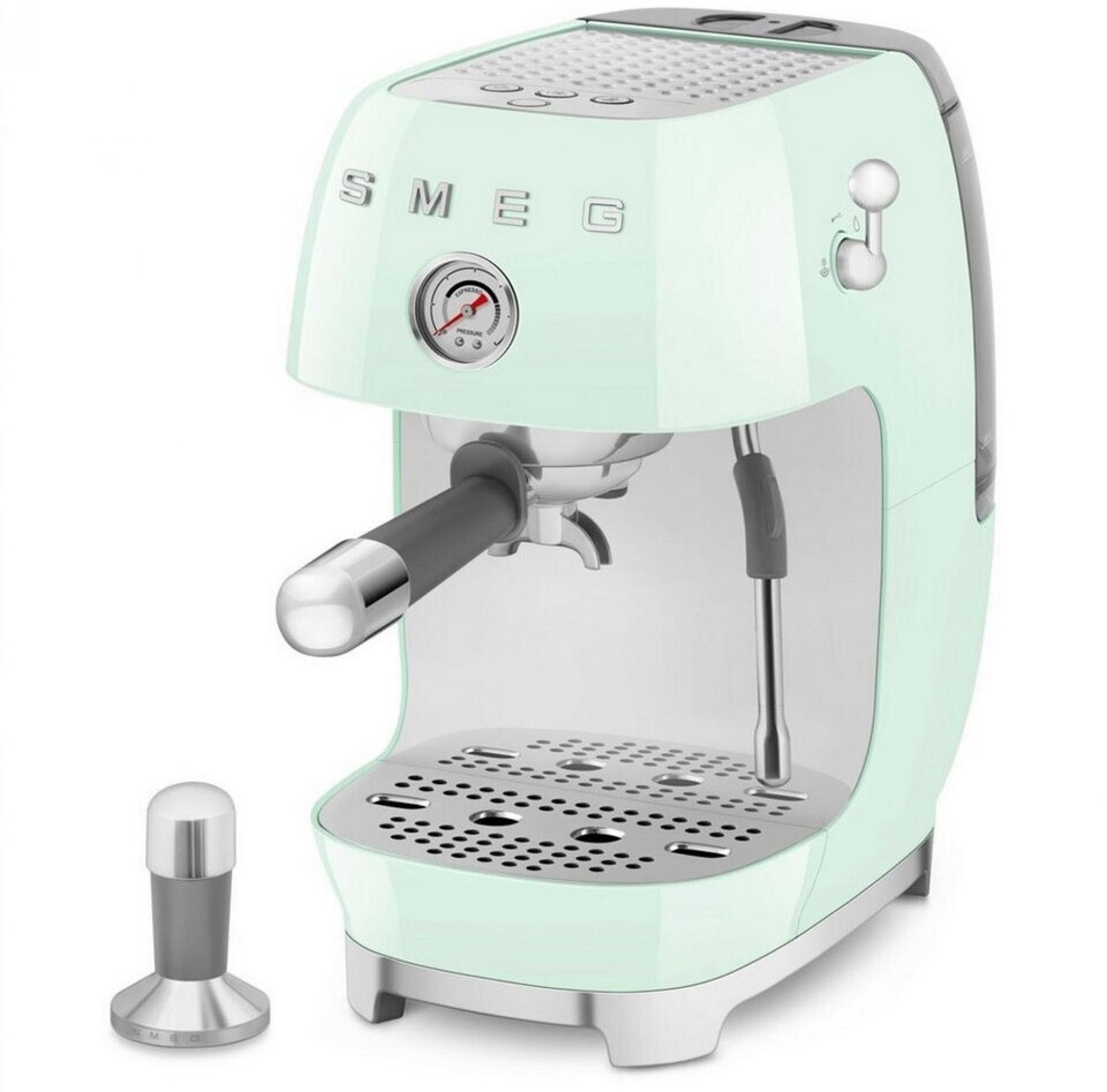 Smeg ECF03PGEU Siebträgermaschine Pastellgrün 50s Style, ColdBrew, Thermoblock