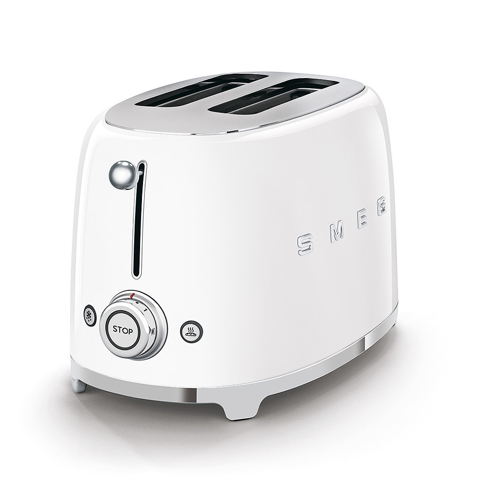Smeg TSF01WHEU 2-Schlitz-Toaster Weiß 50s Style kompakt