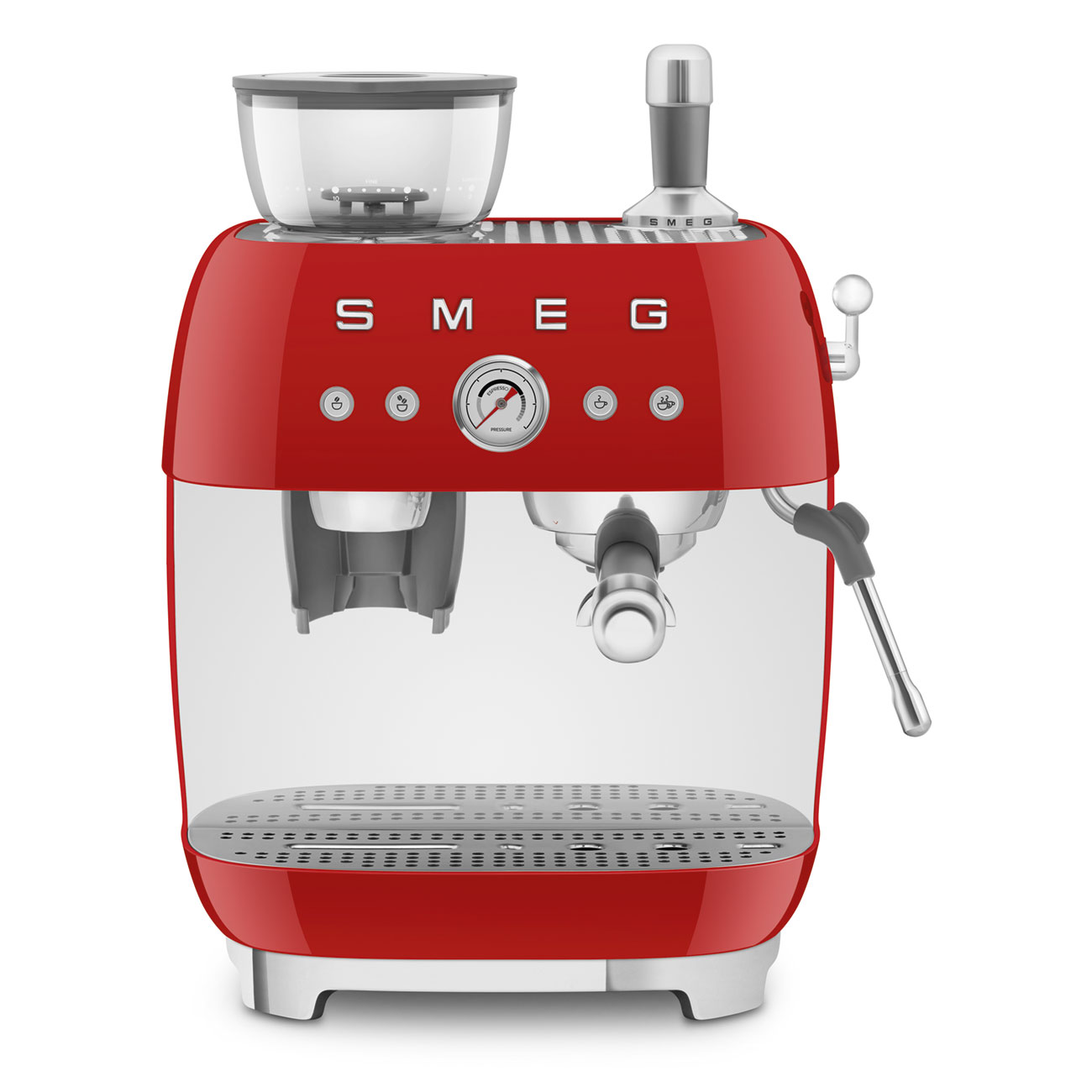 Smeg EGF03RDEU Espressomaschine mit Mahlwerk rot