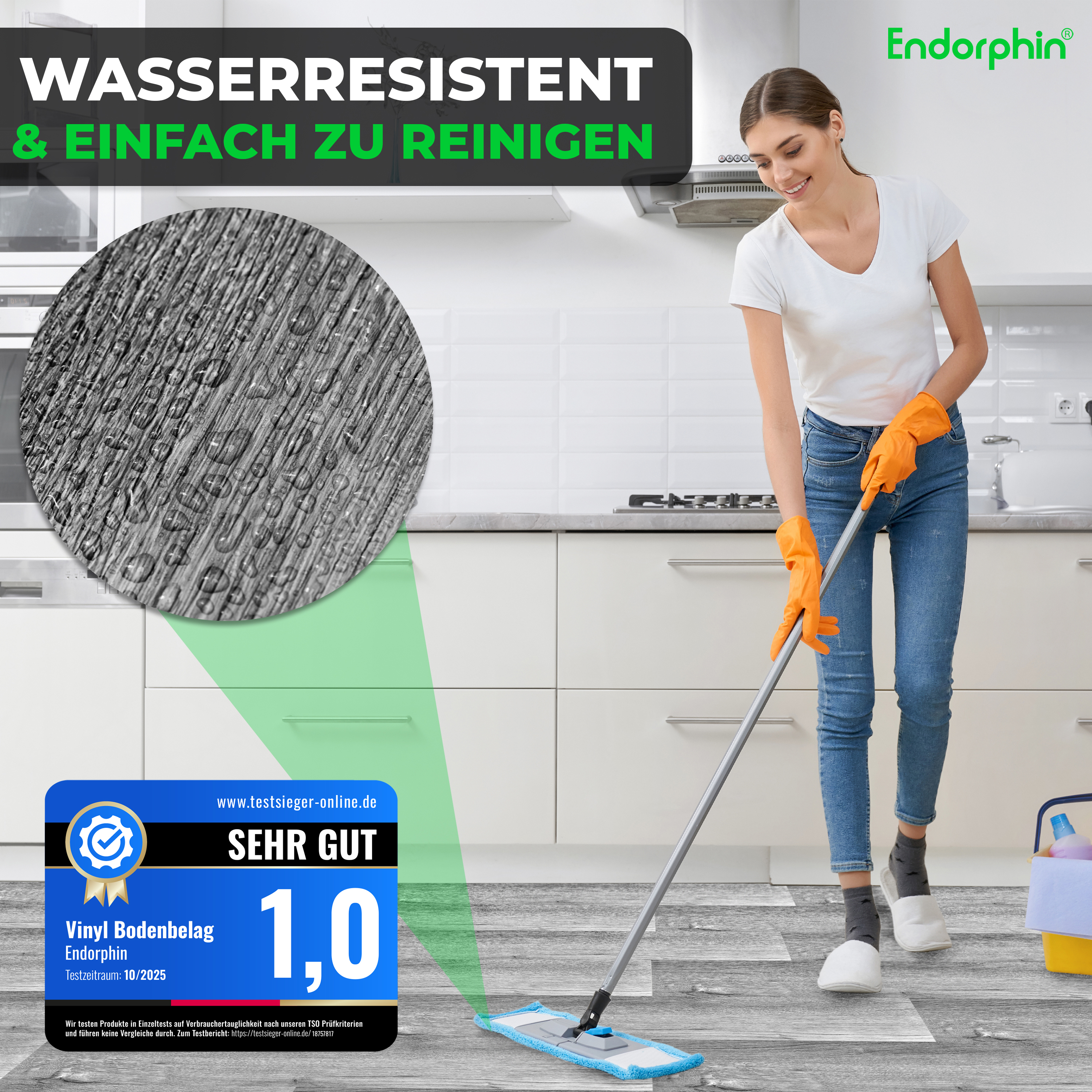 Endorphin Vinylboden selbstklebend in Holzoptik Dunkelgrau 2,93qm