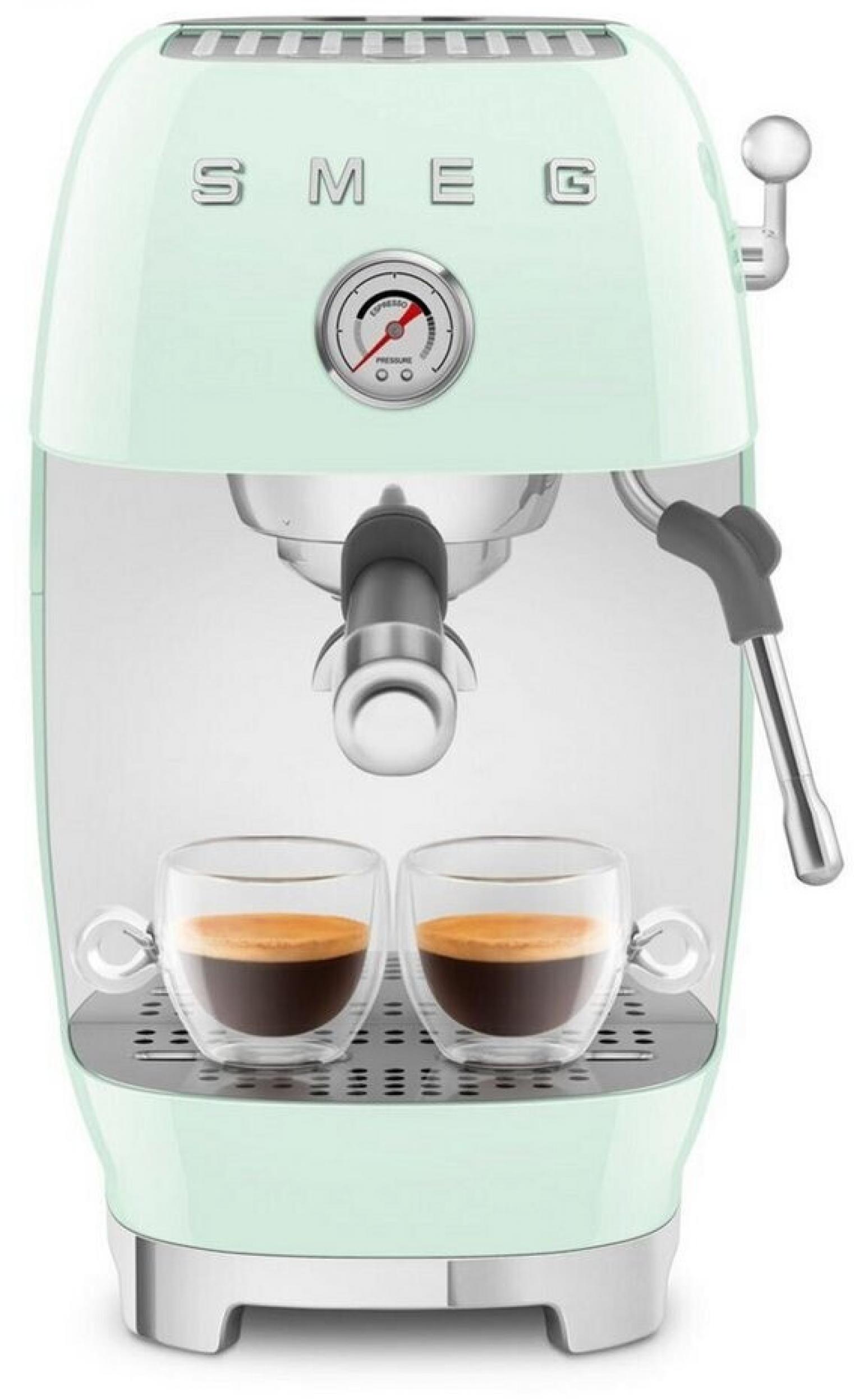Smeg ECF03PGEU Siebträgermaschine Pastellgrün 50s Style, ColdBrew, Thermoblock