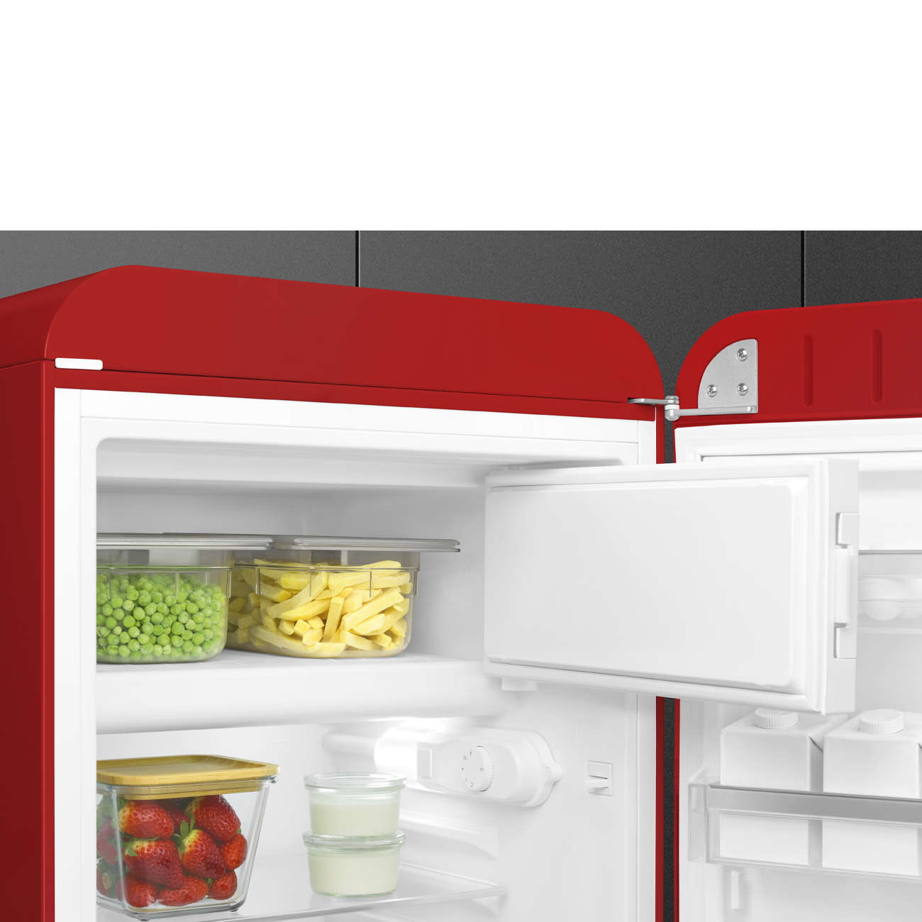 Smeg FAB10RRD5 Kühlschrank Rechtsanschlag Rot 50`s Style, EEK: E