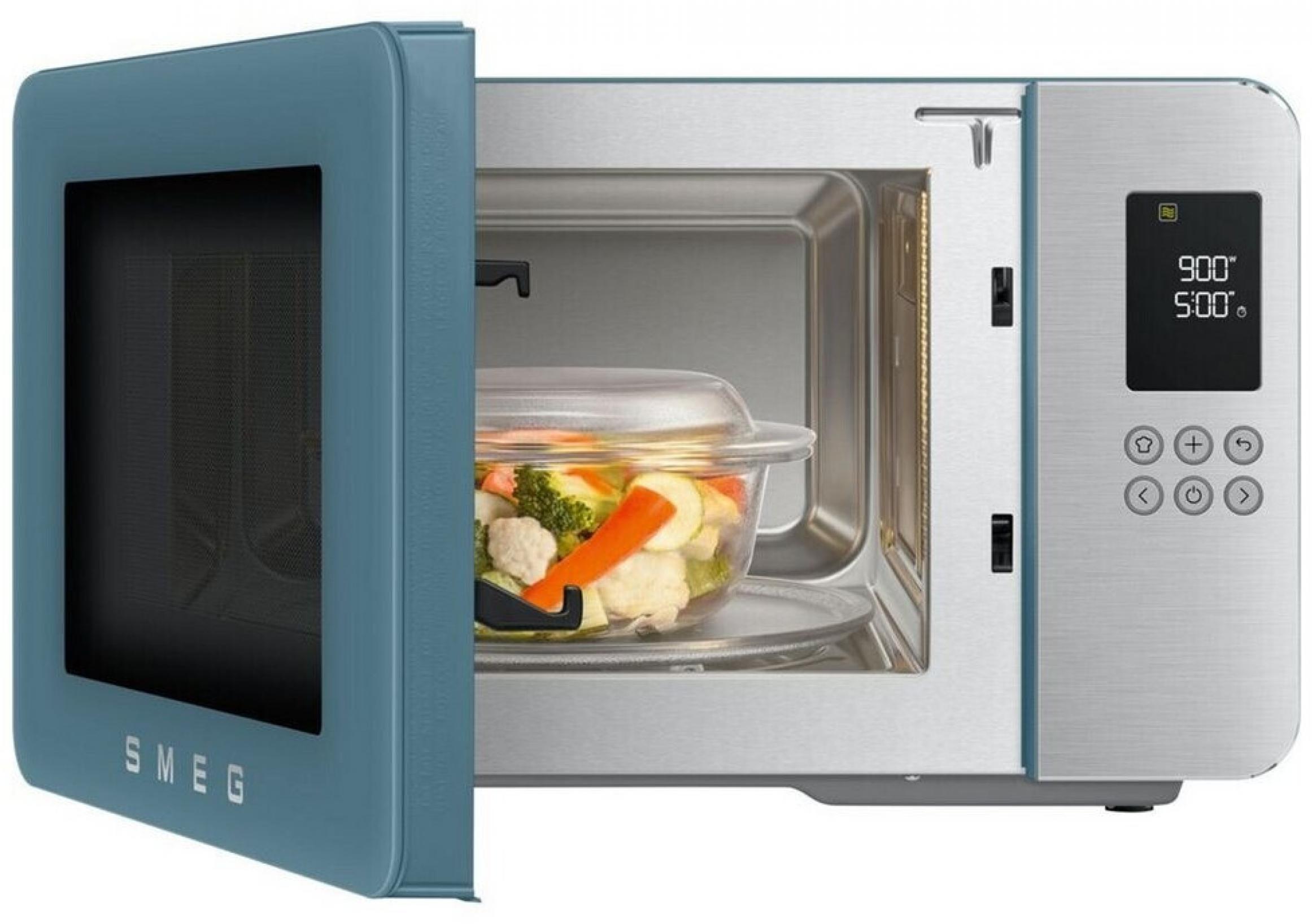 Smeg MOC01SBMEU Stand-Kombi-Mikrowelle, Storm Blue, 4 Funktionen
