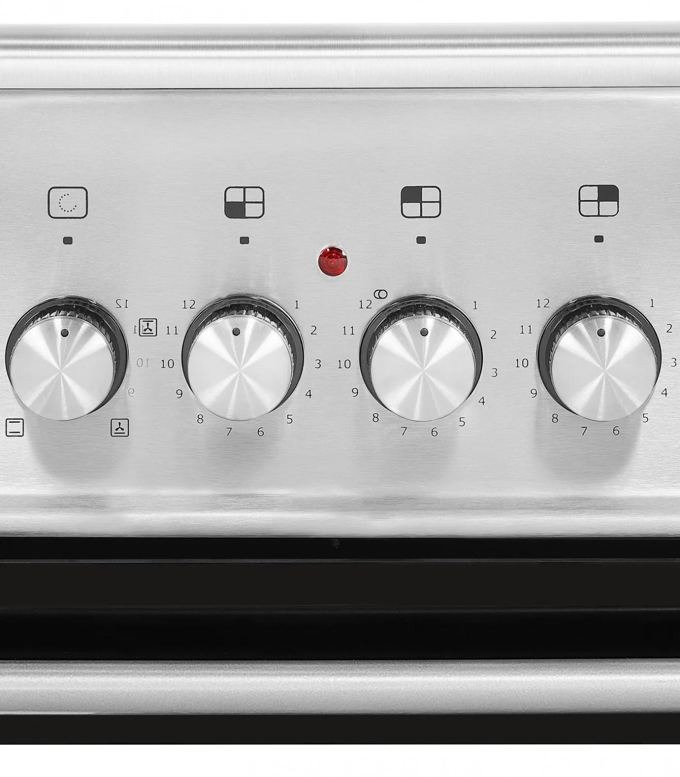 Exquisit ECM 5-4 BZ Inox, Silber, Elektro-Standherde | 46,6 Liter Garraum | Glaskeramik