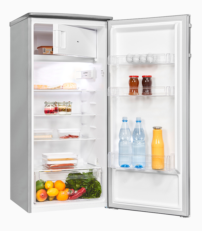 Exquisit KS185-4-HE-040E inoxlook | 190 L | Kühlschrank mit Gefrierfach