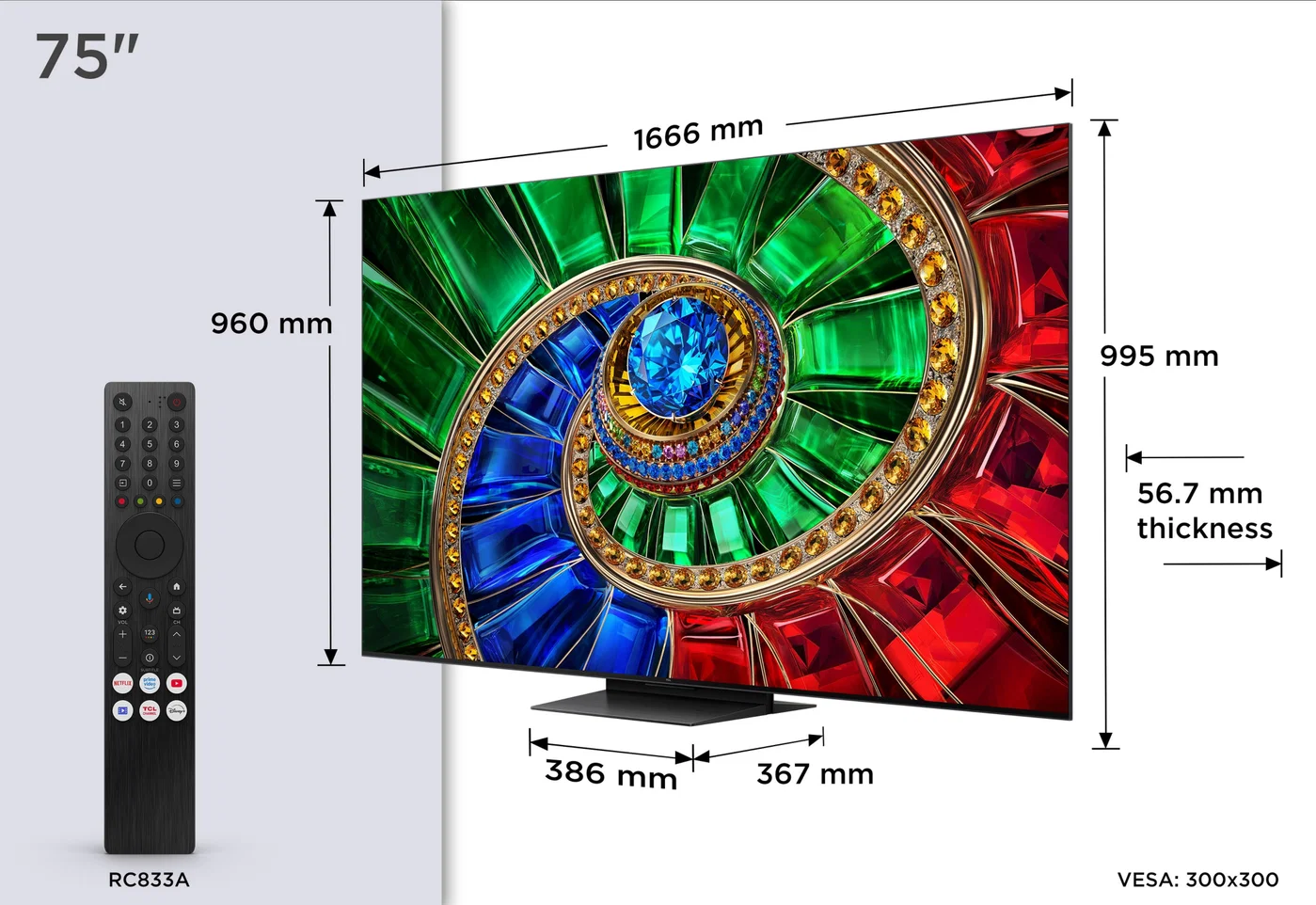 TCL 75RM7L RGB-Mini LED, 75 Zoll (190,5cm), 4K UHD, 144Hz, Smart-TV, IMAX