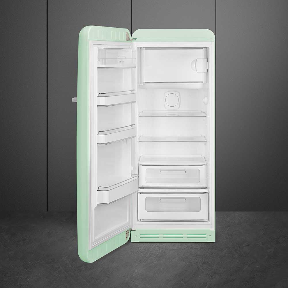 Smeg FAB28LPG6 Kühlschrank Linksanschlag Pastellgrün 50`s Style, 2026 Modell, EEK: C