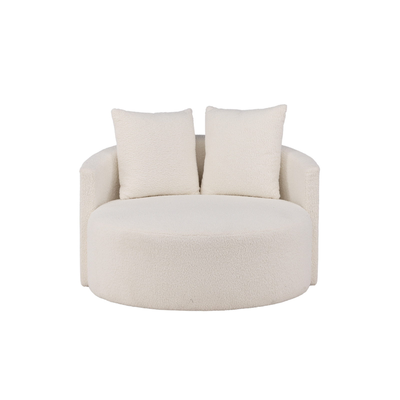 Endorphin 2er Sofa Kelso – in weiß, Exklusives Designer-Sofa mit Teddy-Bezug
