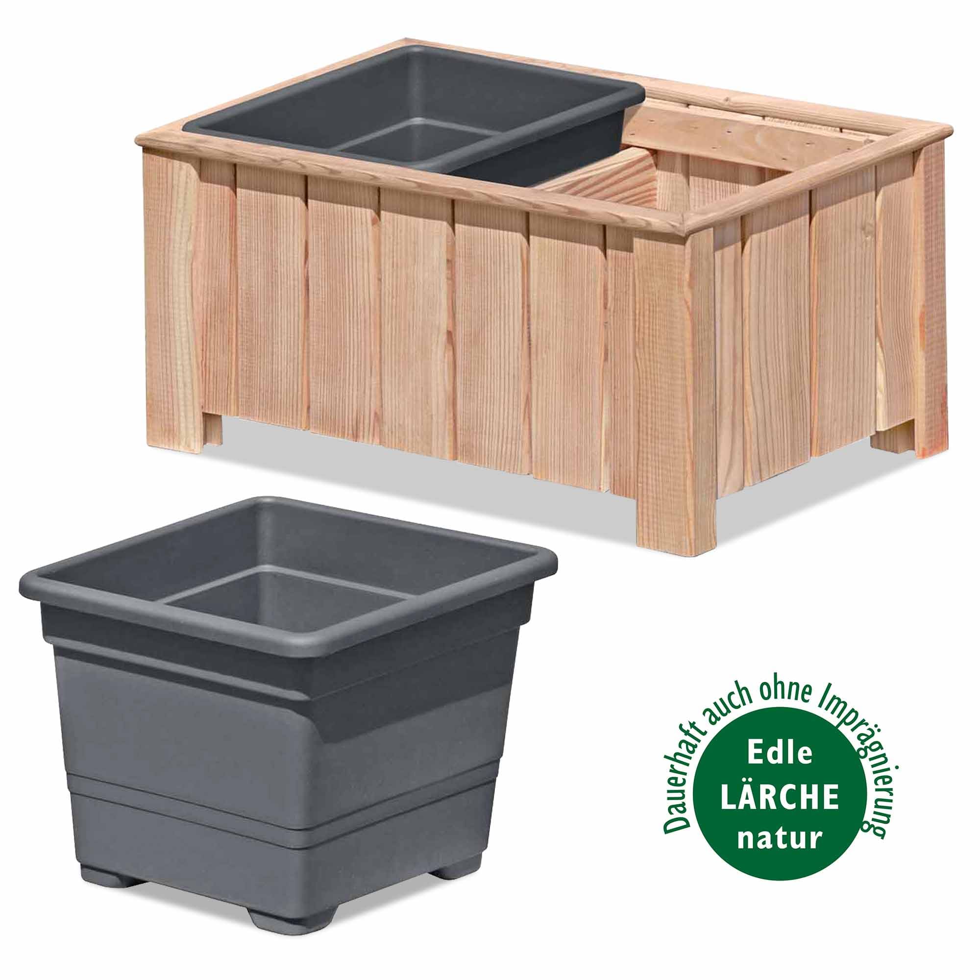 Endorphin Pflanzkasten 2er Set aus Lärchenholz [69 x 38 x 30cm]