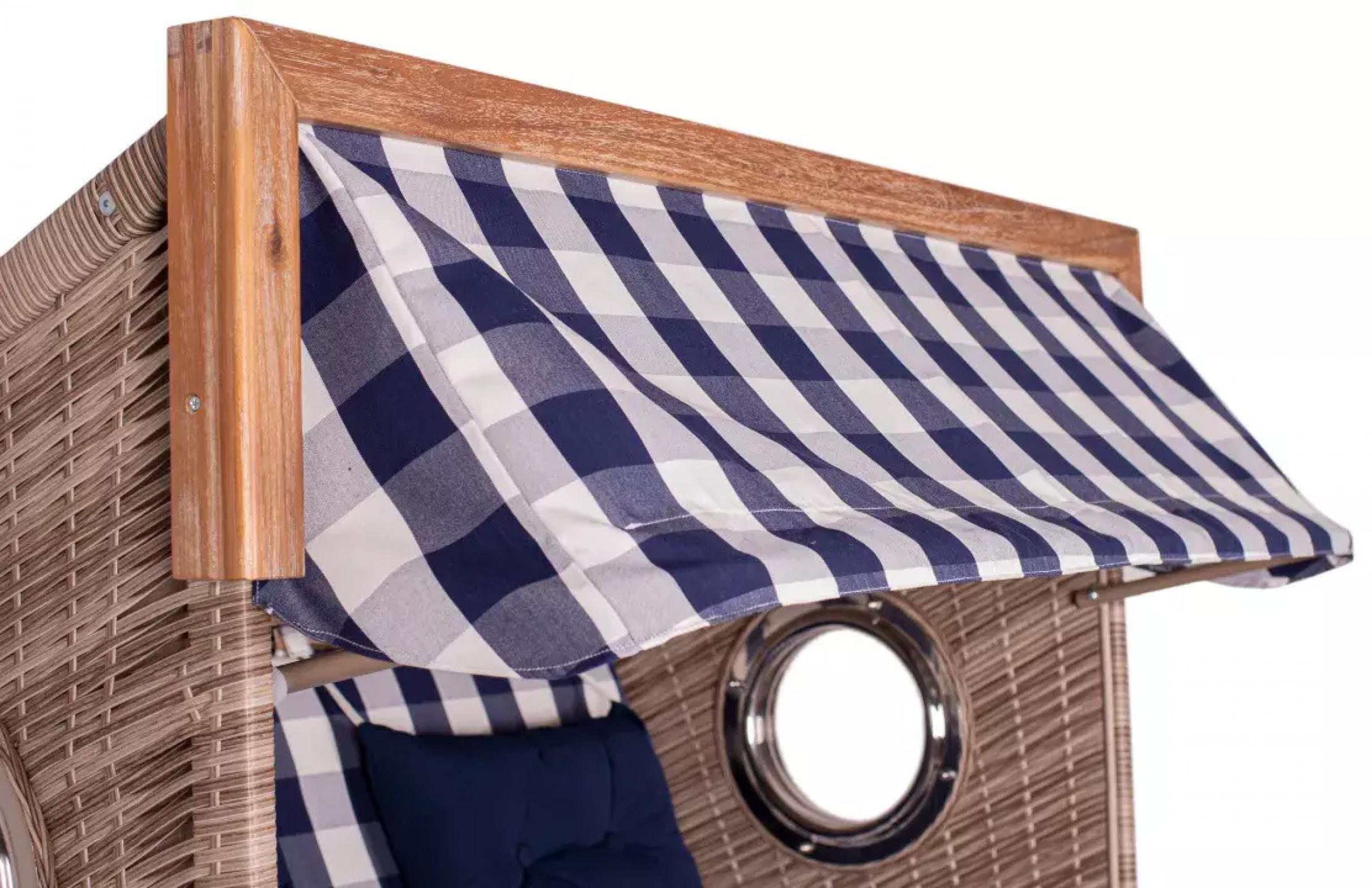 deVries FSC-zertifizierter Strandkorb TRENDY PURE Greenline 135XL PE antique white Dessin 743