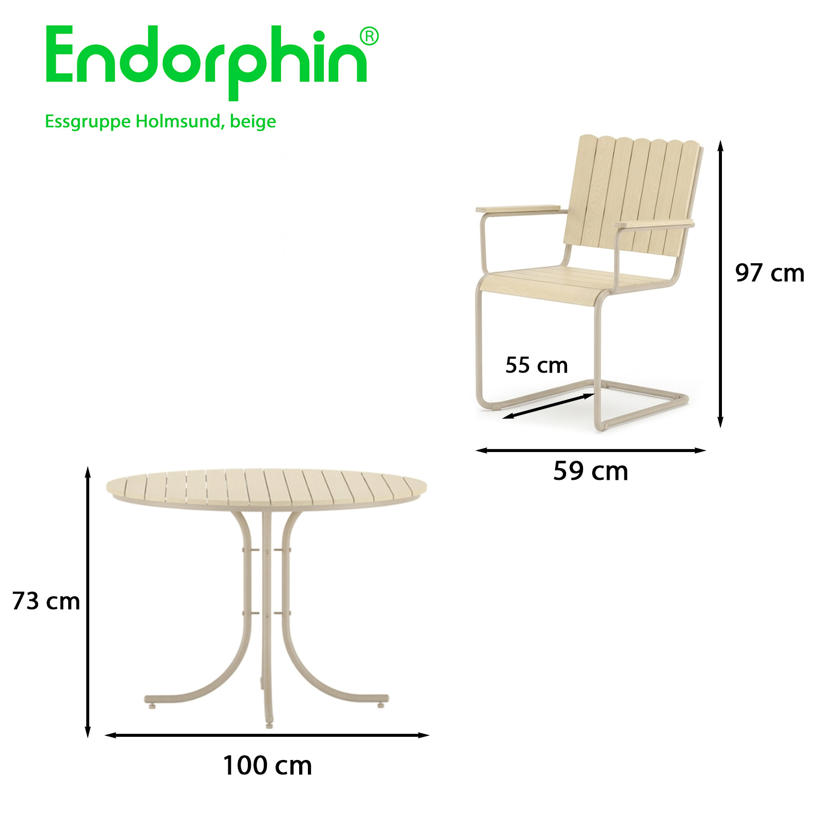 Endorphin Garten- Essgruppe Holmsund, beige