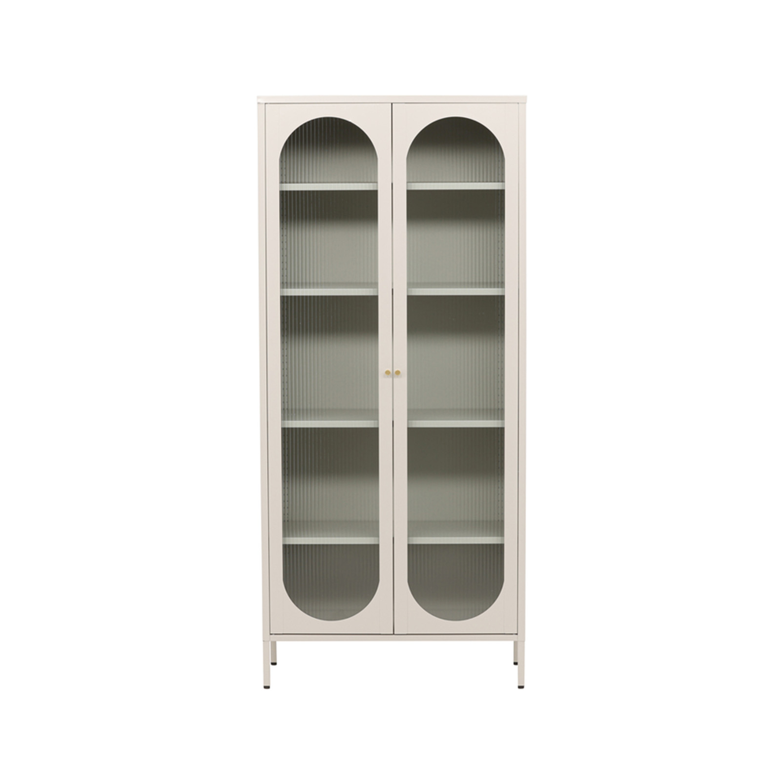 Endorphin Schrank Lima Beige – Moderner Stahlschrank mit Riffelglas