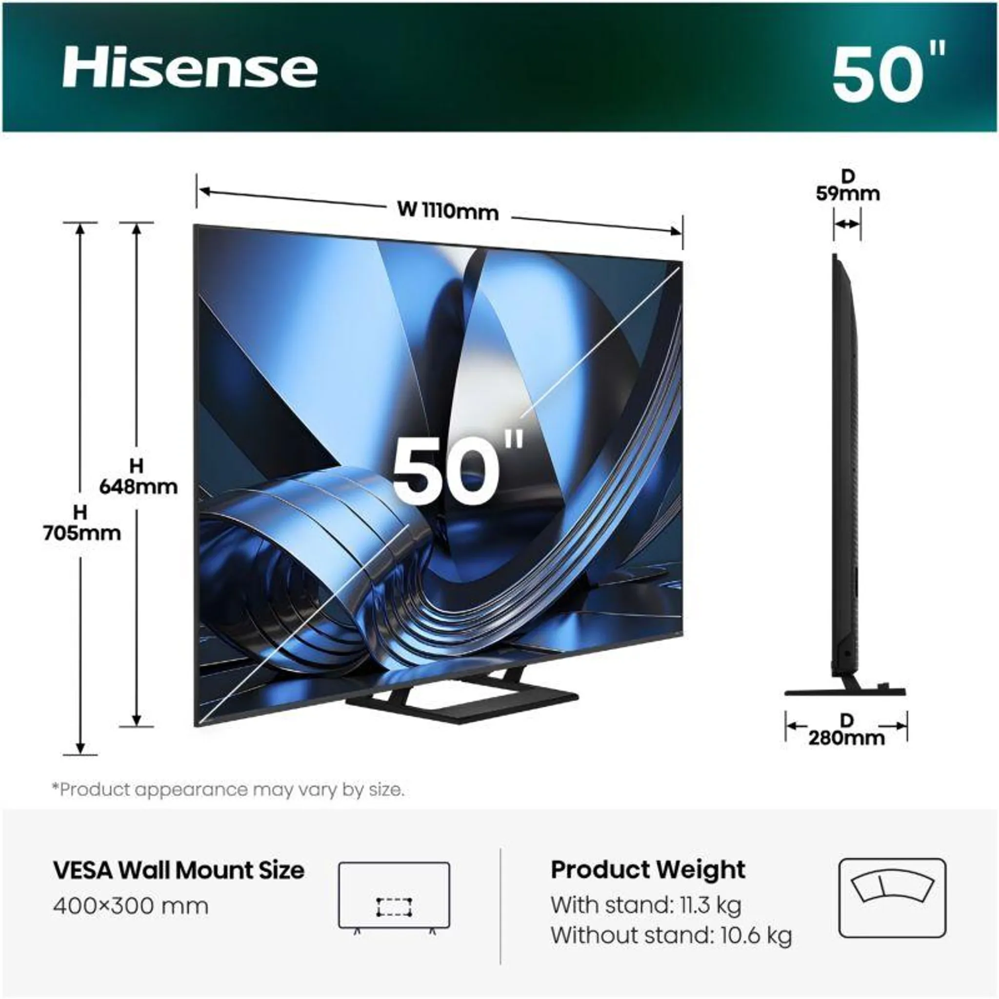 Hisense 65U7SE Mini LED-TV UHD, EEK: E, 65 Zoll