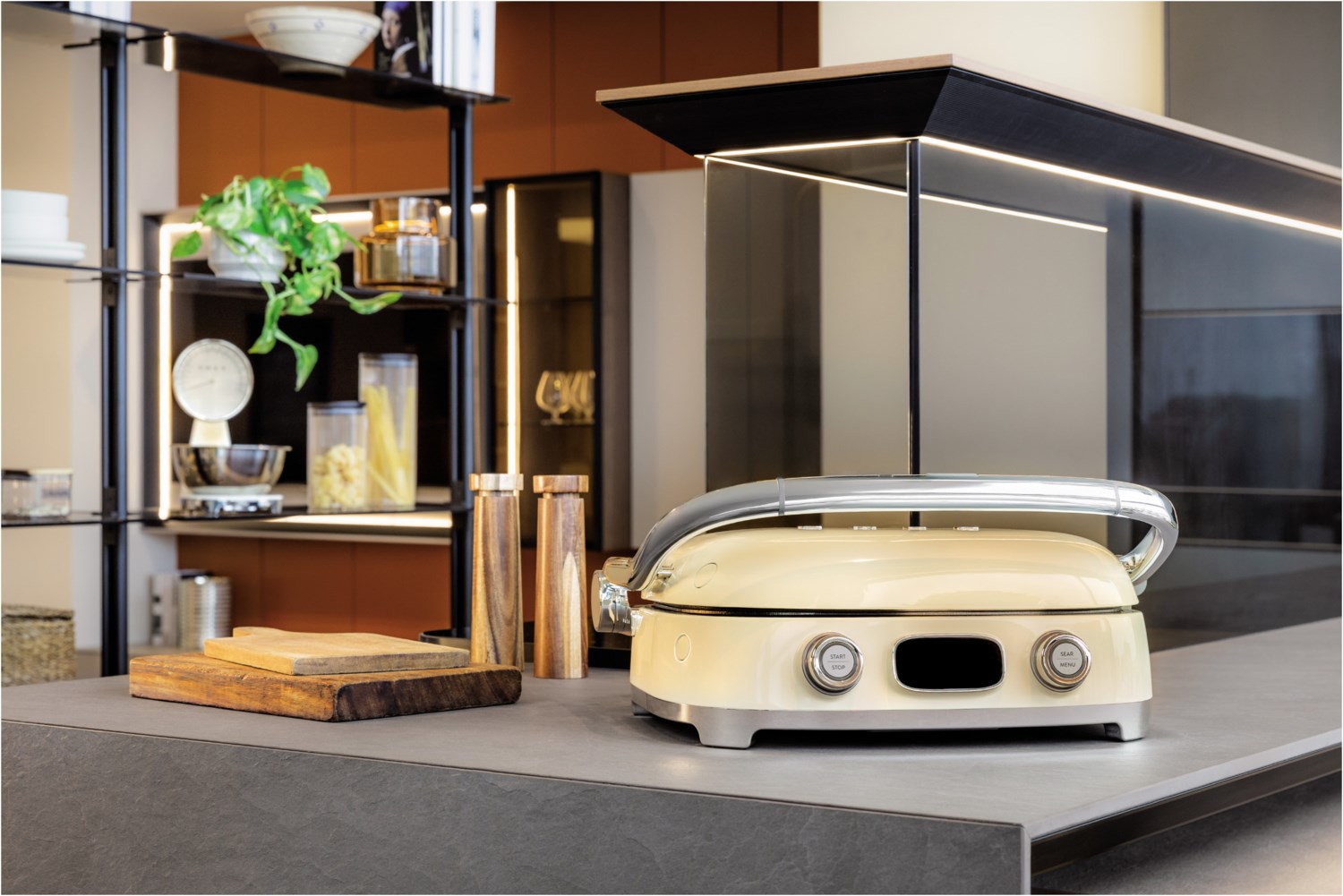 Smeg MGF01CREU Multifunktion-/Kontaktgrill 2.000 Watt,
