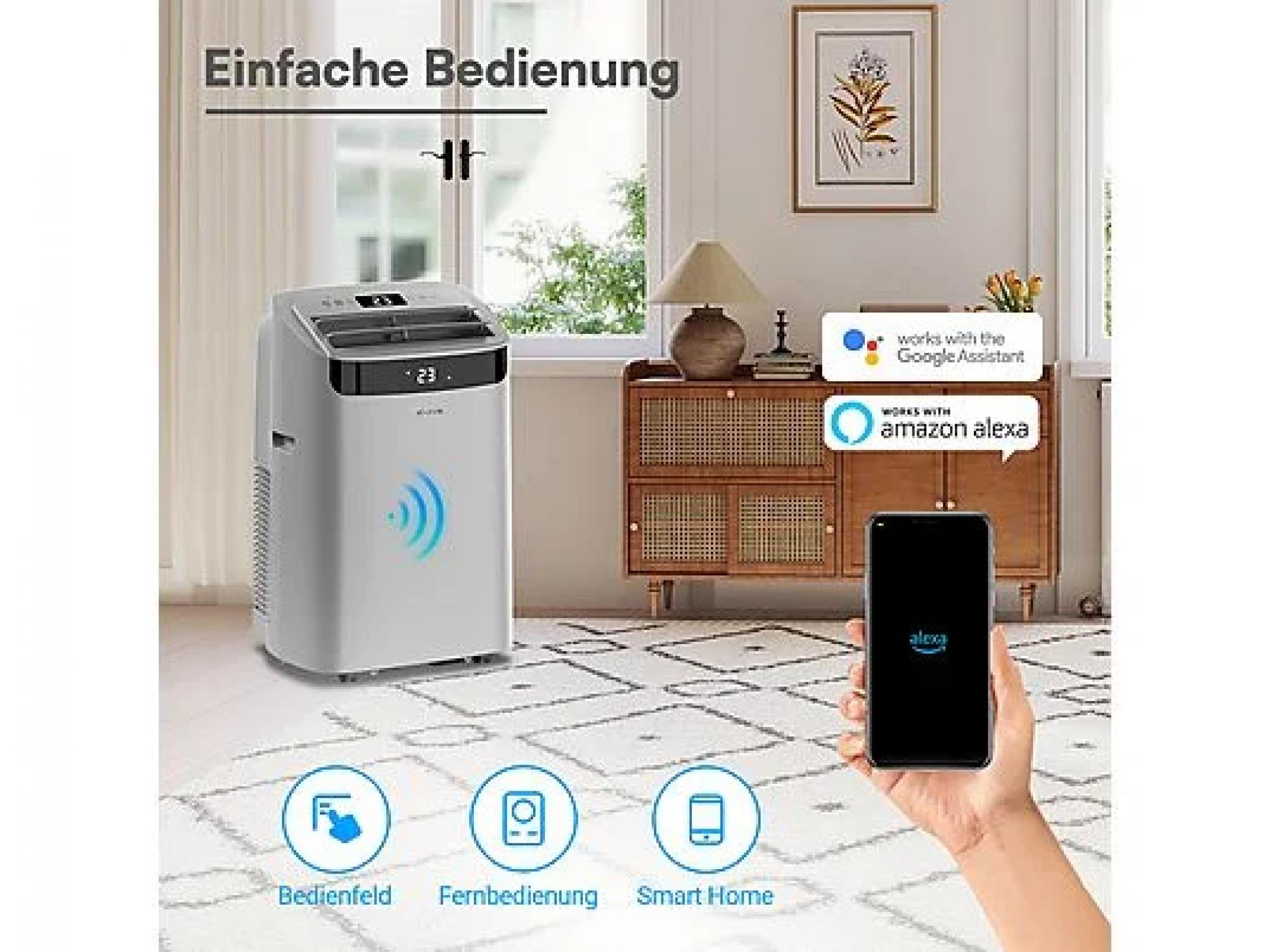 BE COOL BC14K2601SGWH grau  Klimagerät 14.000 BTU mit Heizfunktion und Wifi