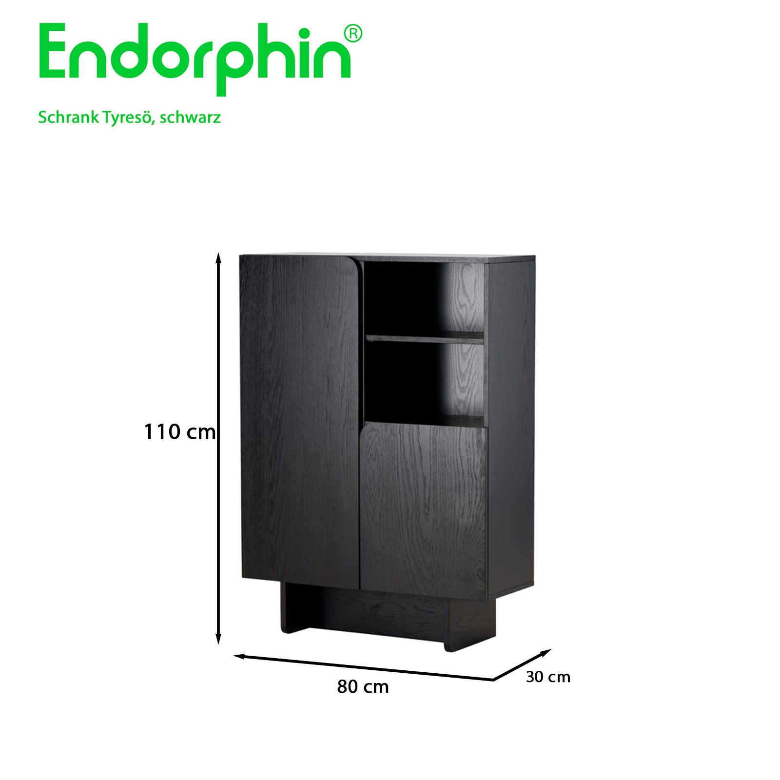 Endorphin Tyresö Highboard  MDF, schwarz