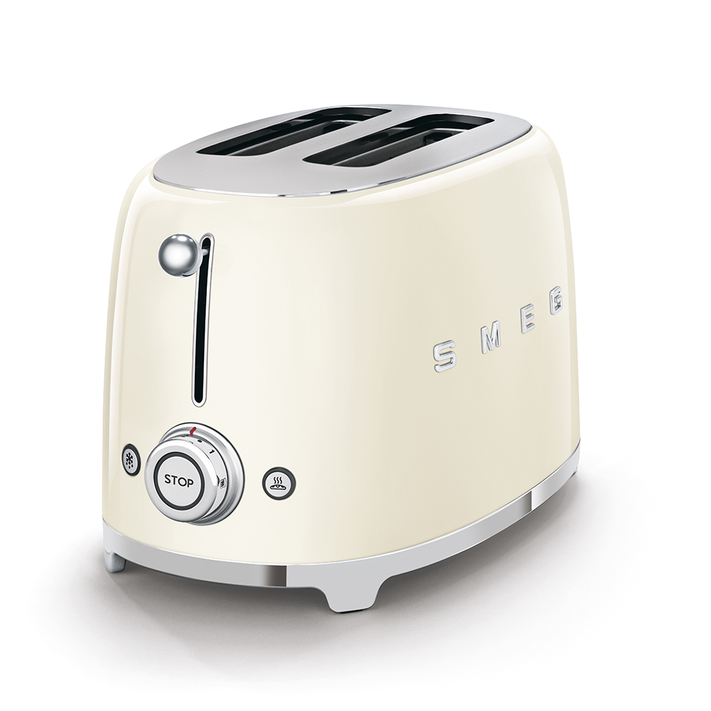 Smeg TSF01CREU 2-Schlitz-Toaster Creme 50s Style kompakt