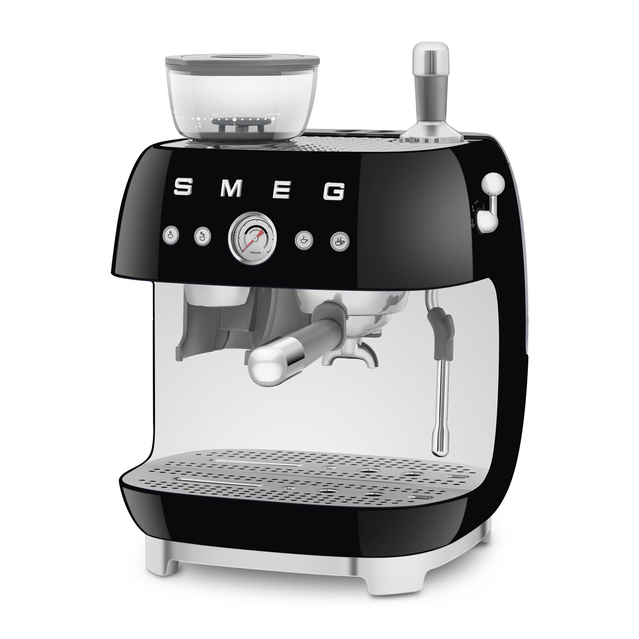 Smeg EGF03BLEU Espressomaschine mit Mahlwerk schwarz 50`s Style Jubiläumsaktion - 60 Monate Geräteschutz