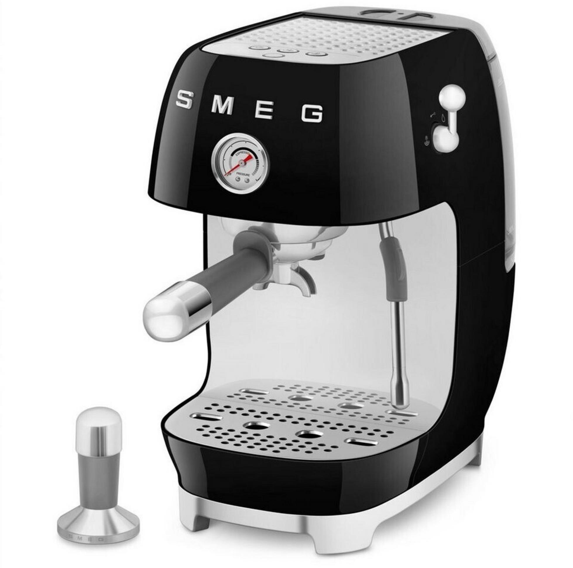 Smeg ECF03BLEU Siebträgermaschine Schwarz 50s Style, ColdBrew, Thermoblock