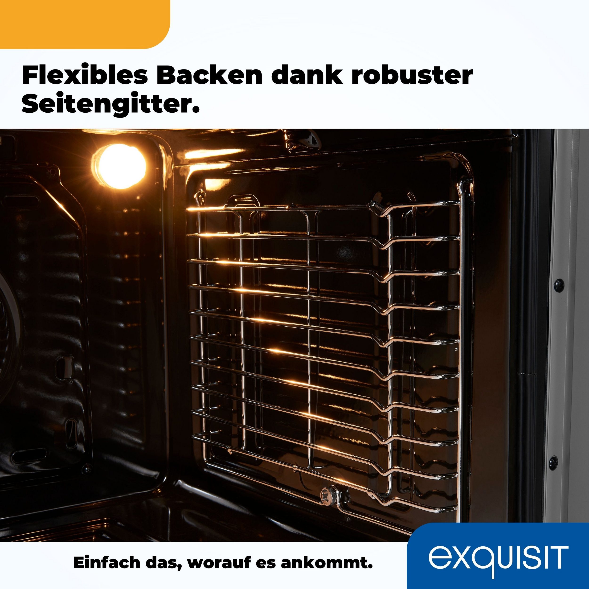 Exquisit EHI 60-3 Inox | Silber, 65 Liter Elektro-Standherd