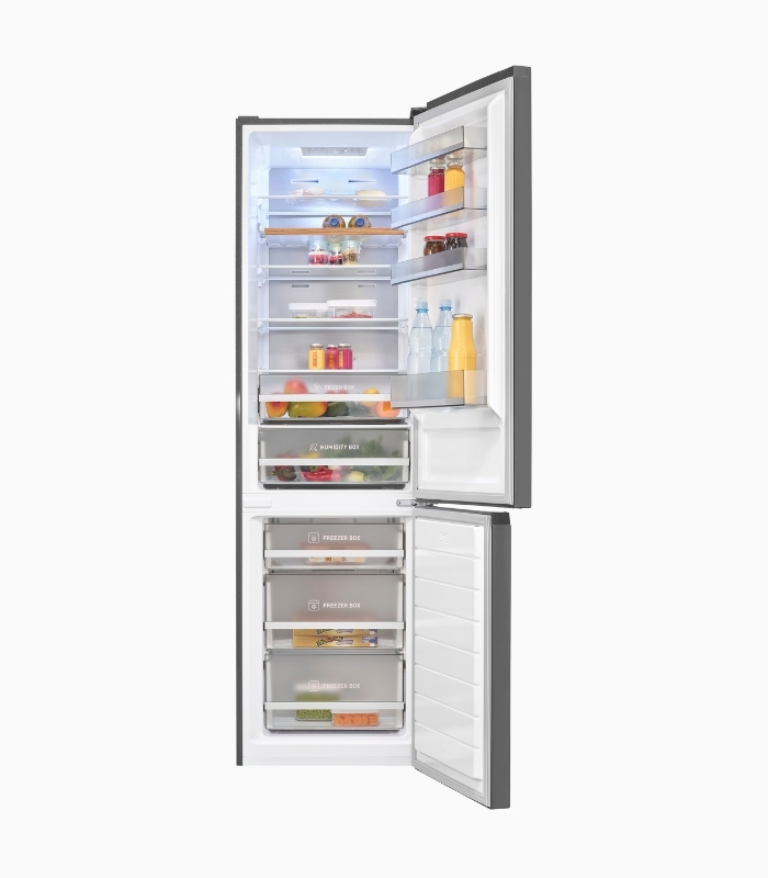 Exquisit KGC5380-115-NF-040A Kühl-/ Gefriekombination inox az, 377L, EEK:A