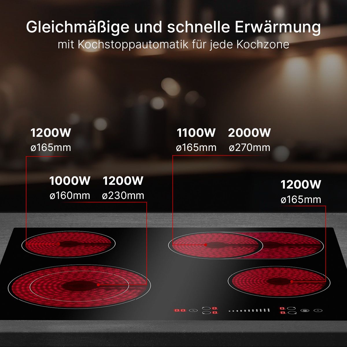 Bomann EBK 7941 Glaskeramik-Kochfeld schwarz
