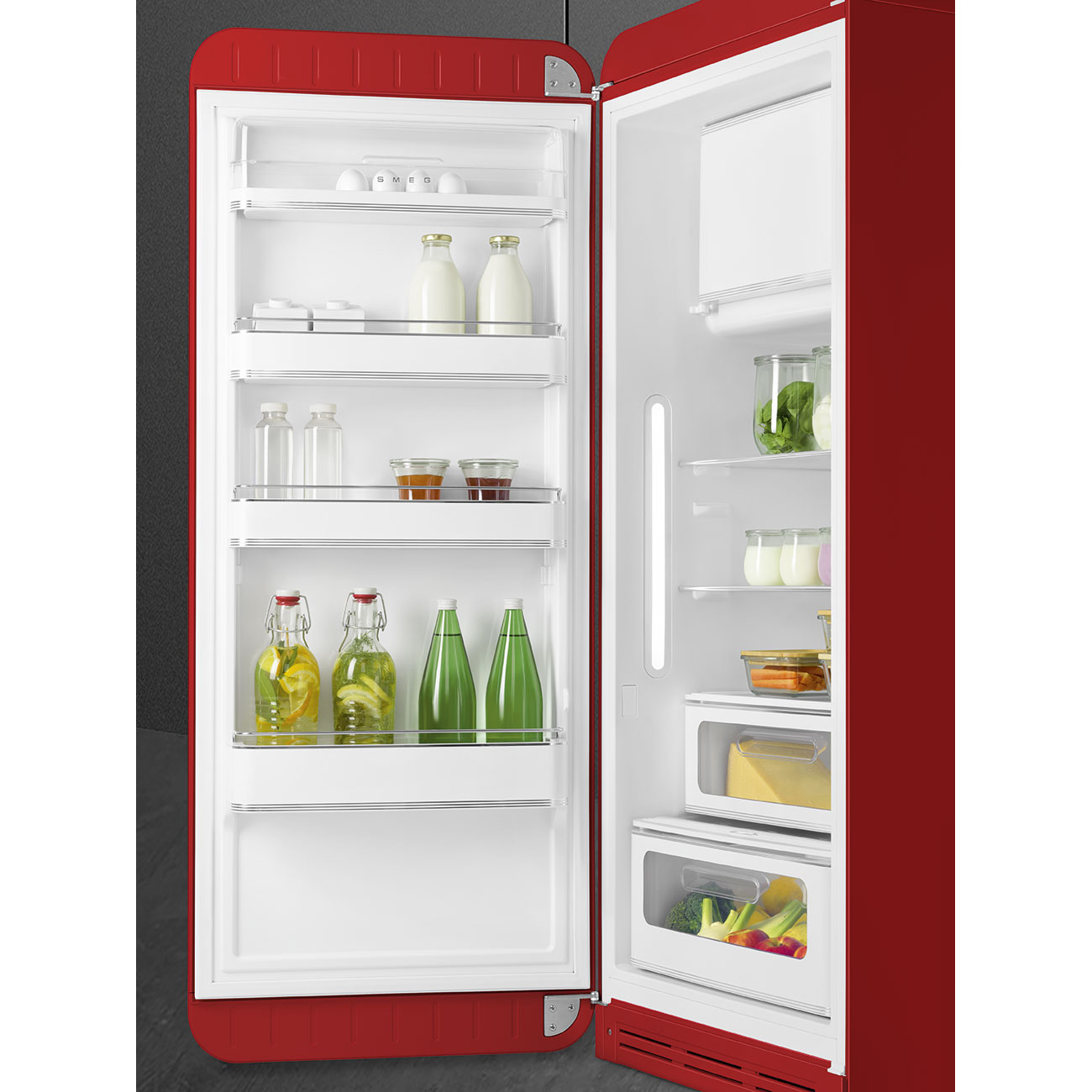 Smeg FAB28LRD6 Kühlschrank Linksanschlag Rot 50`s Style, 2026 Modell, EEK: C