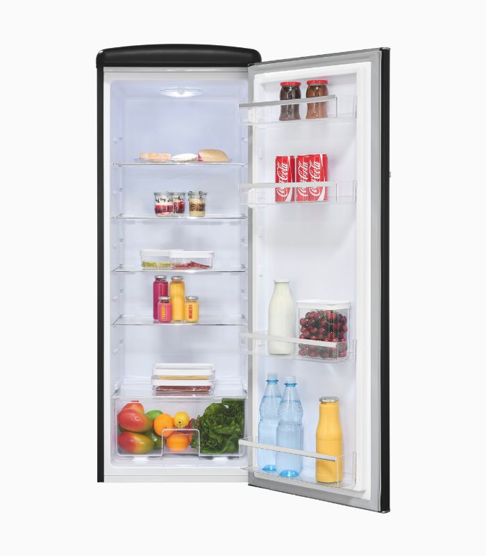 Exquisit RKS325-V-H-161 E Retro-Kühlschrank mattschwarz, ohne Gefrierfach