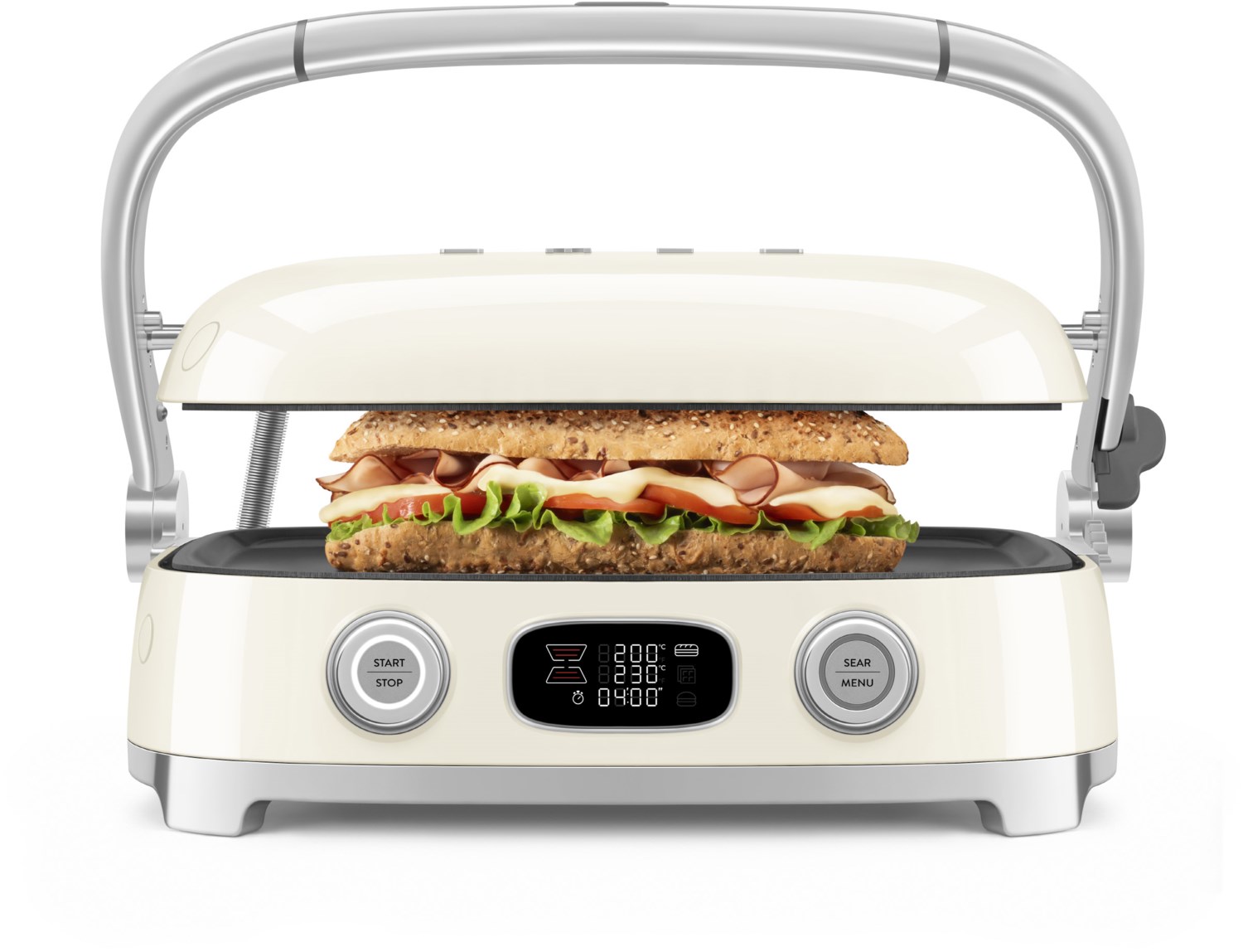 Smeg MGF01CREU Multifunktion-/Kontaktgrill 2.000 Watt,