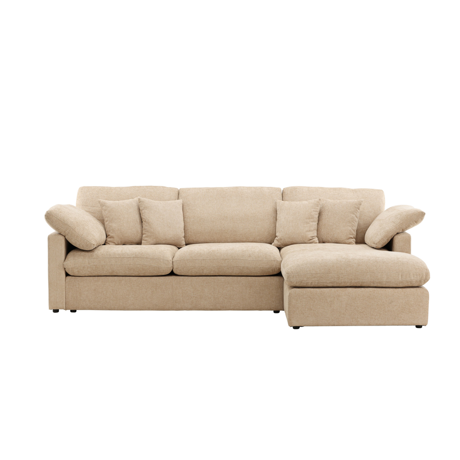 Endorphin Ecksofa Amalfi sand, Ottomane flexibel montierbar