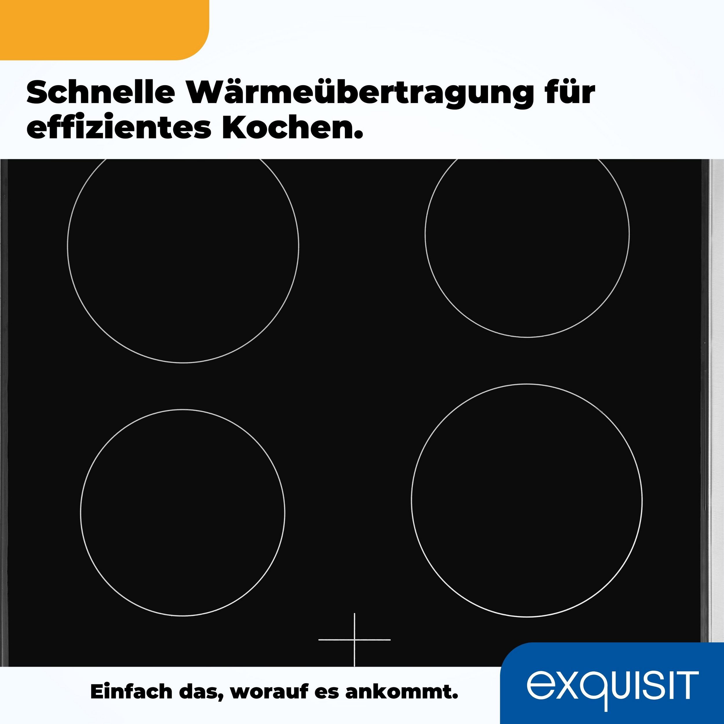 Exquisit EHI 60-3 Inox | Silber, 65 Liter Elektro-Standherd