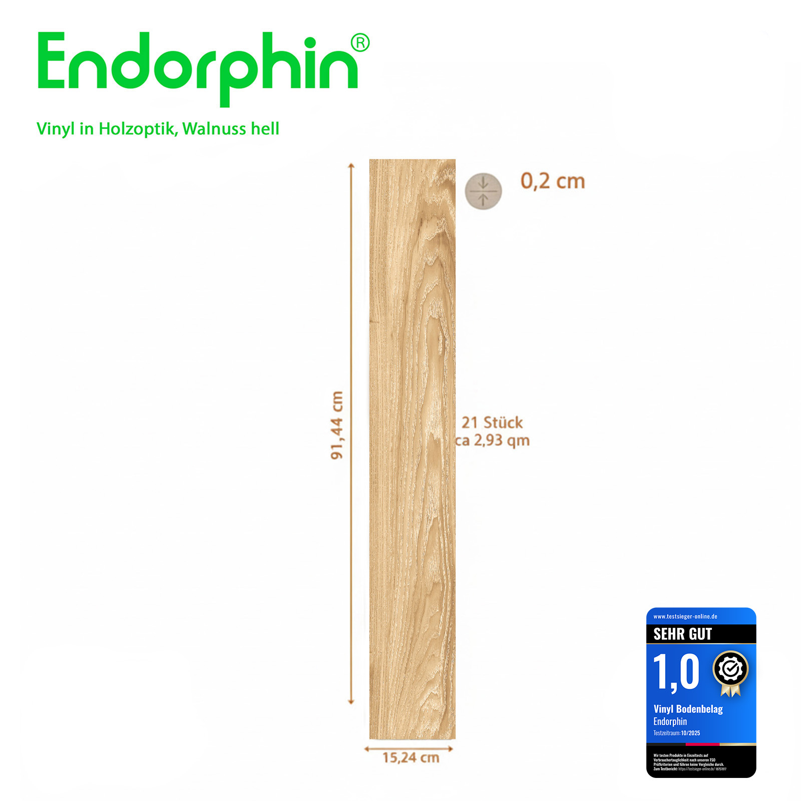 Endorphin Vinylboden selbstklebend in Holzoptik Walnuss  2,93qm