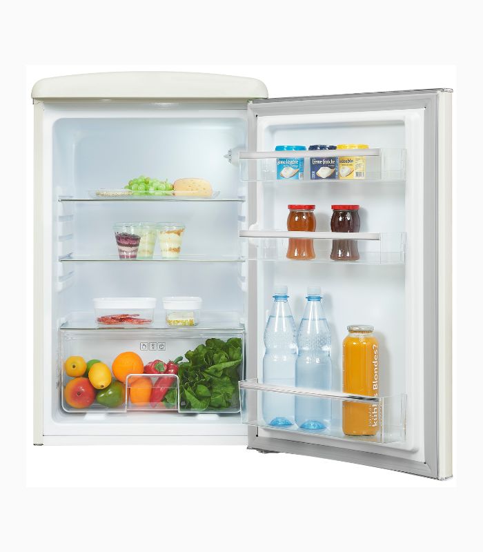 Exquisit RKS120-V-H-160E Retro Vollraumkühlschrank Magnolienweiss