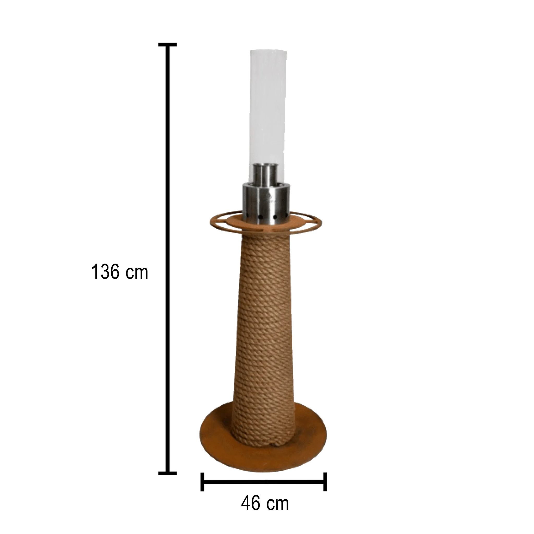 Masuria Juno Lamp Corten Stahl Outdoor Garten-Fackel Feuer-Lampe