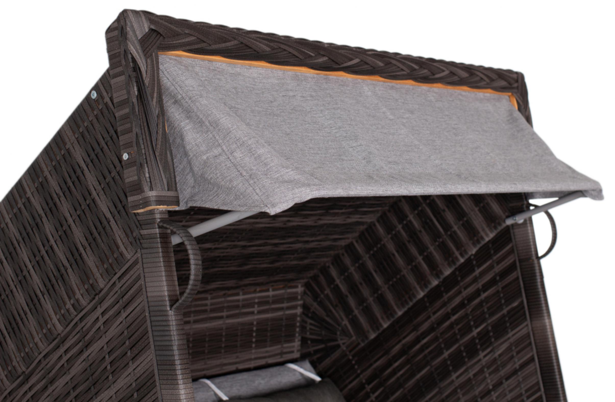 deVries Strandkorb PURE Classic XL SUN PE stone grey Des. 466