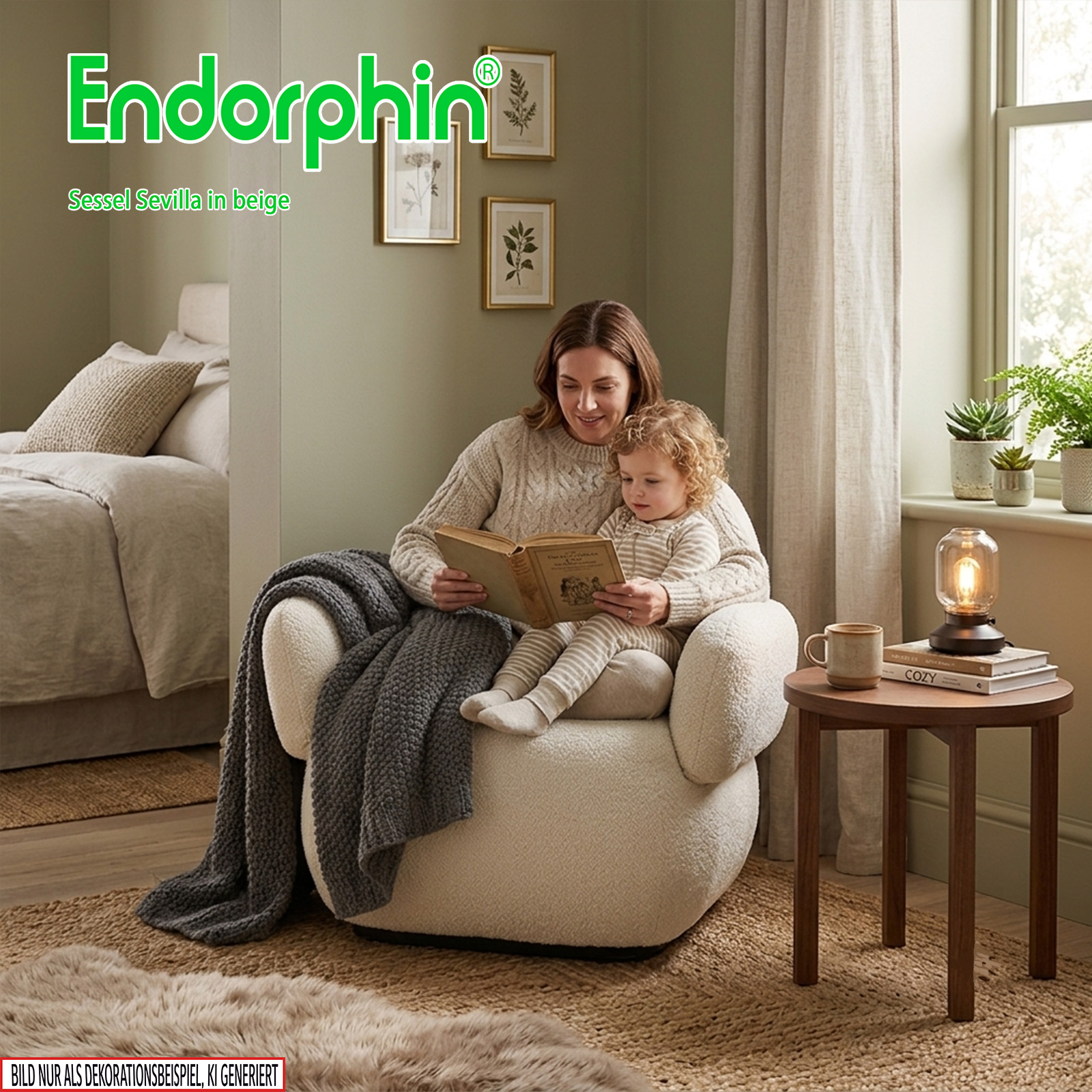 Endorphin Sessel Sevilla – Loungesessel skandinavisches Design, beige